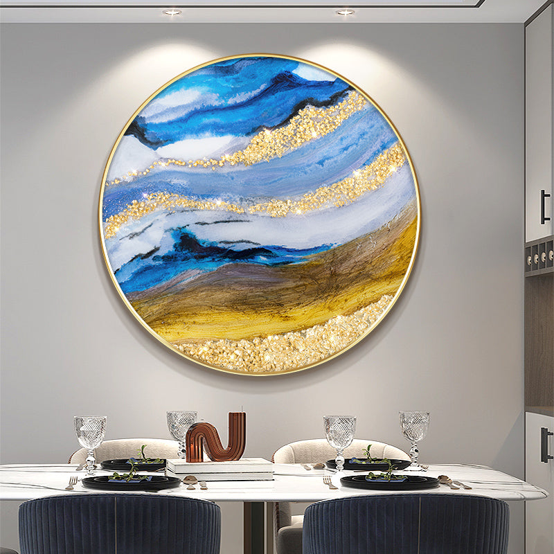 Luxurious Resin Geode Ocean and Beach painting Framed