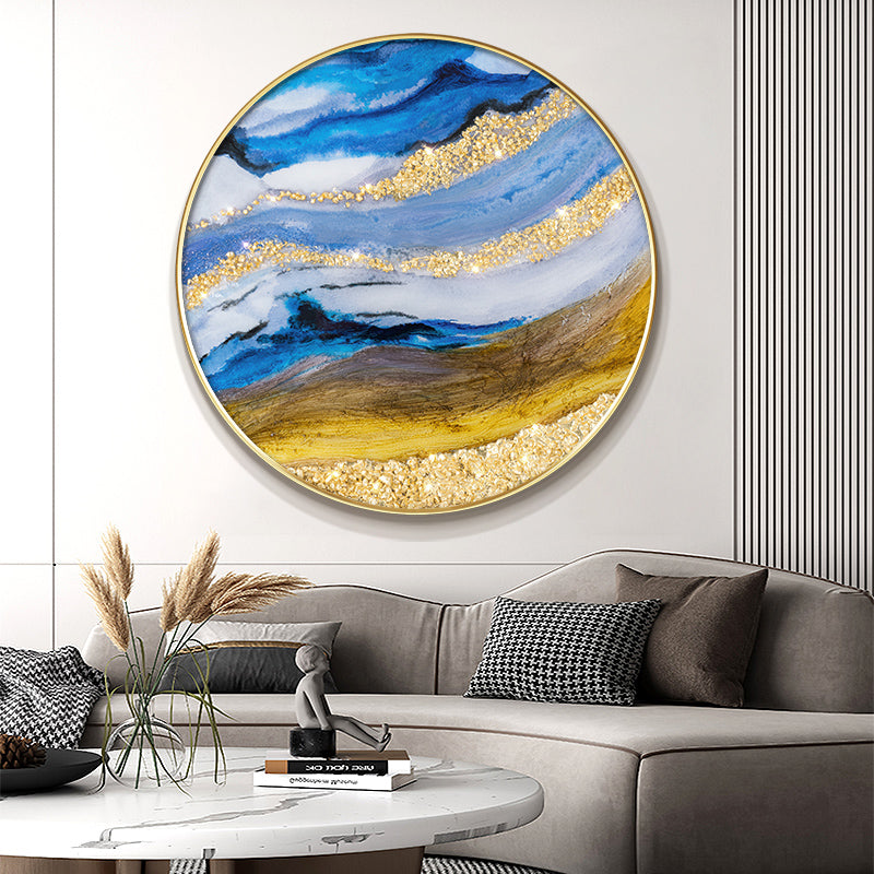 Luxurious Resin Geode Ocean and Beach painting Framed