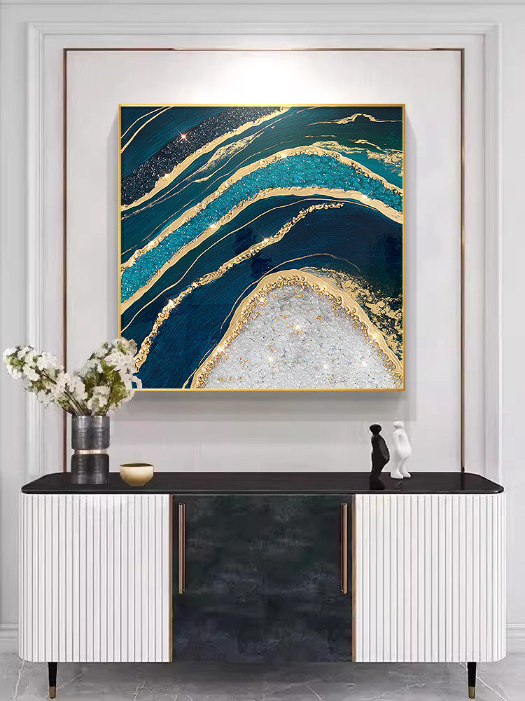 Luxurious Resin Geode Painting With Crystals