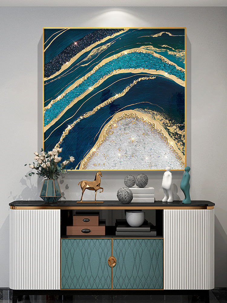 Luxurious Resin Geode Painting With Crystals