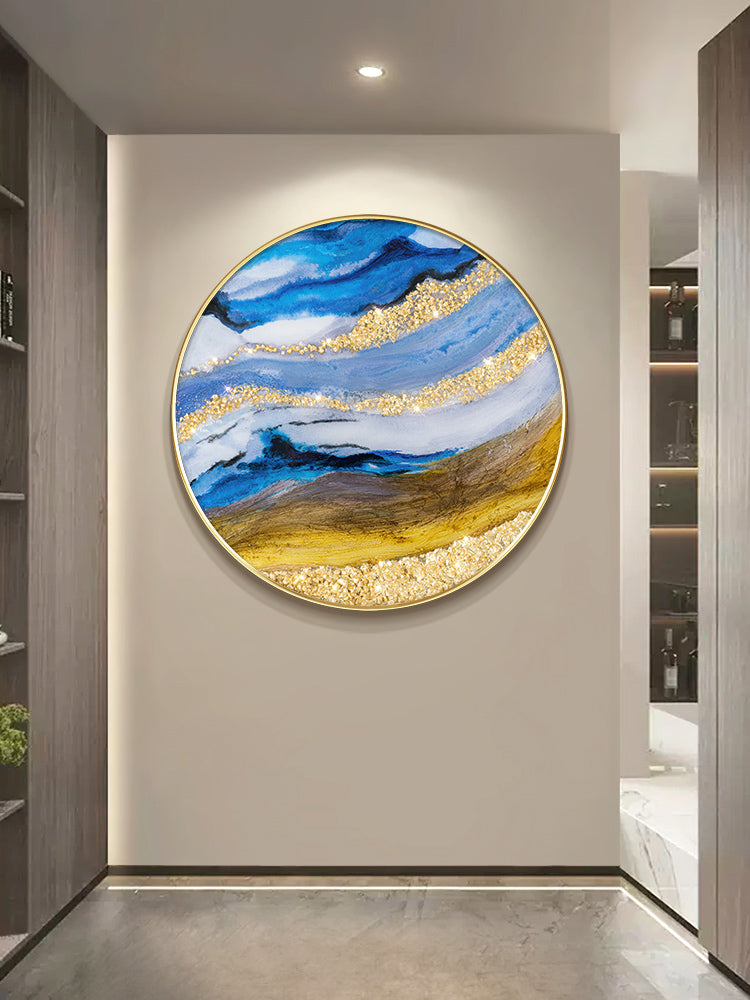 Luxurious Resin Geode Ocean and Beach painting Framed