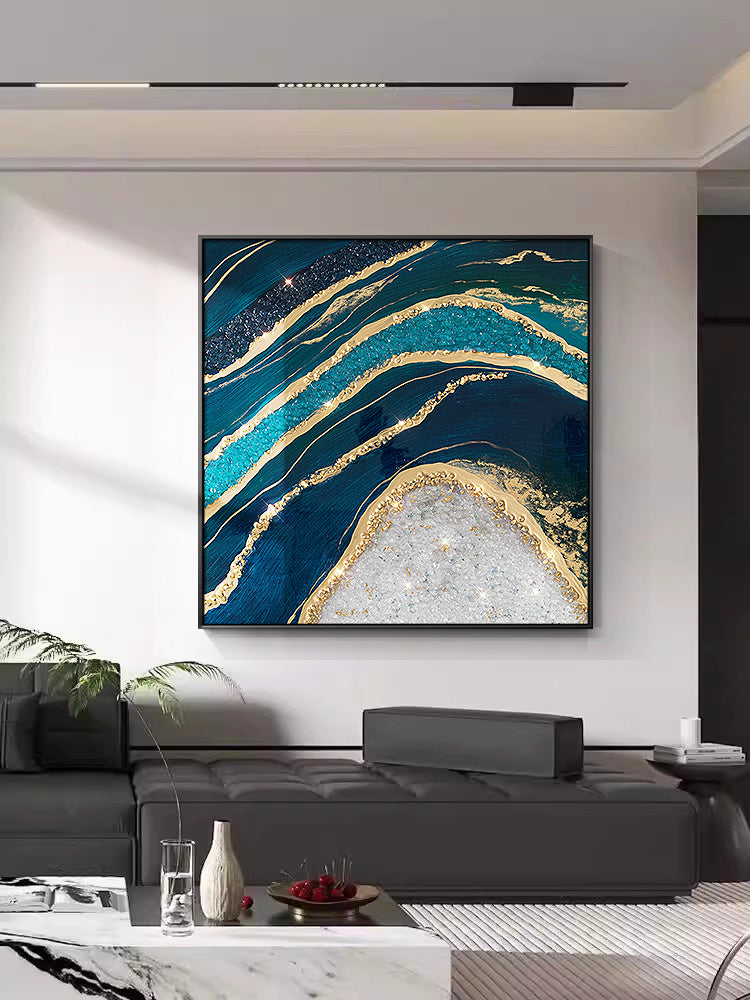 Luxurious Resin Geode Painting With Crystals