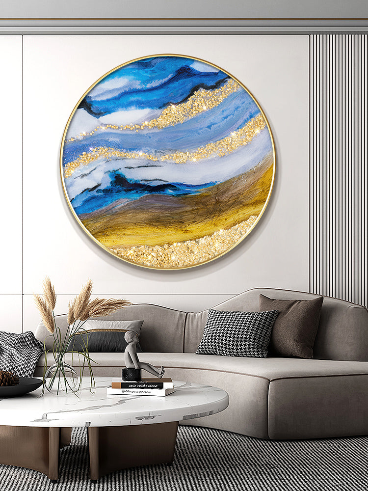 Luxurious Resin Geode Ocean and Beach painting Framed