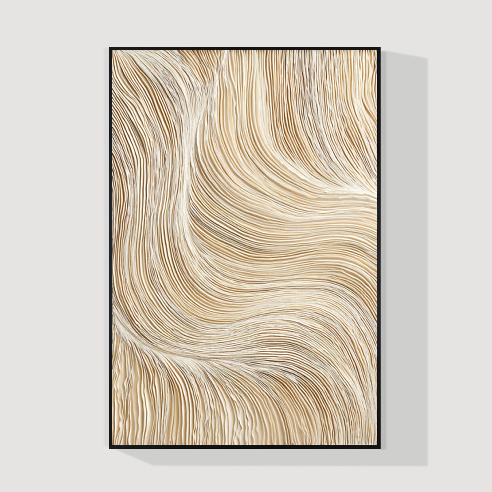 Modern beige 3D wall art canvas