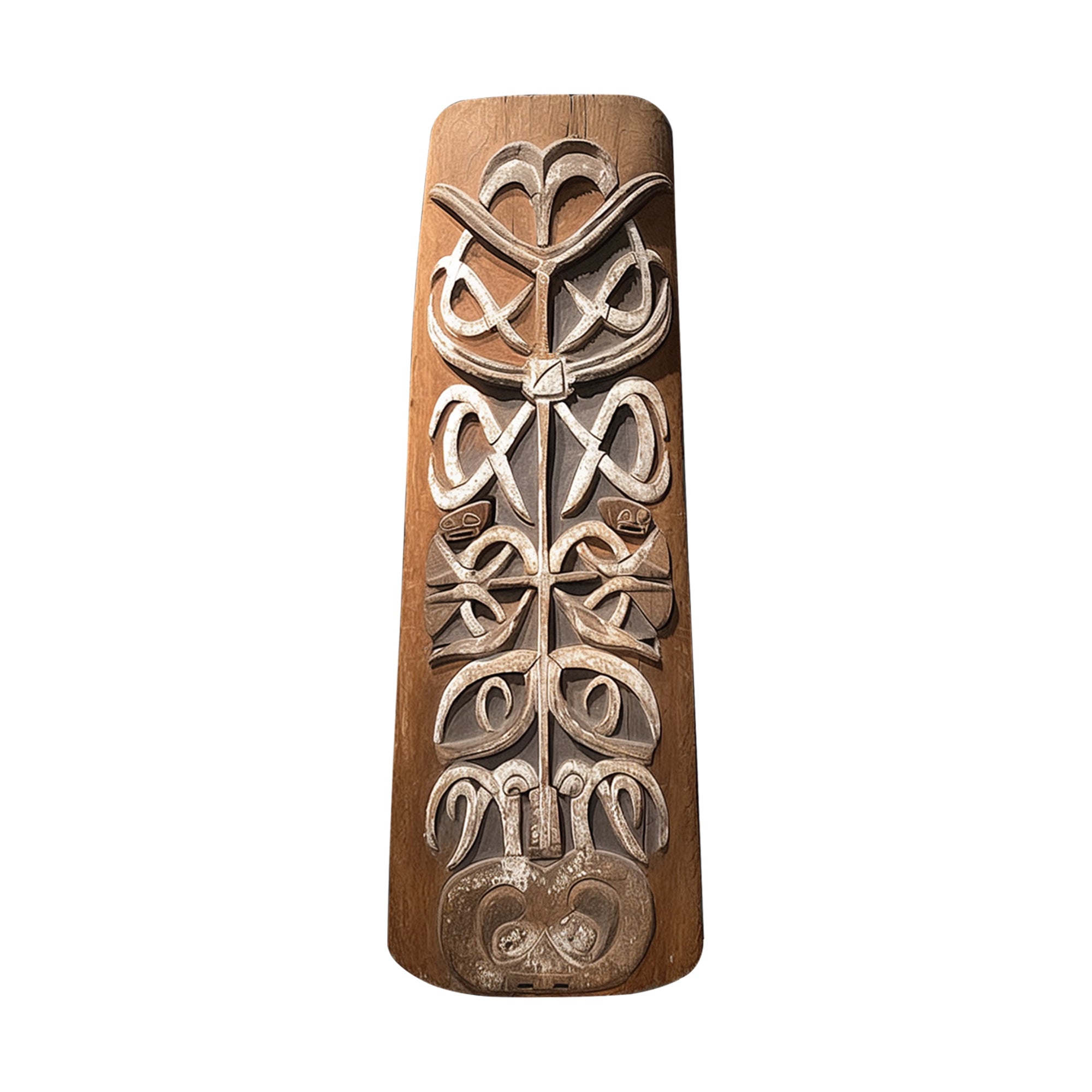 Minimalist Asmat wooden shield wall art
