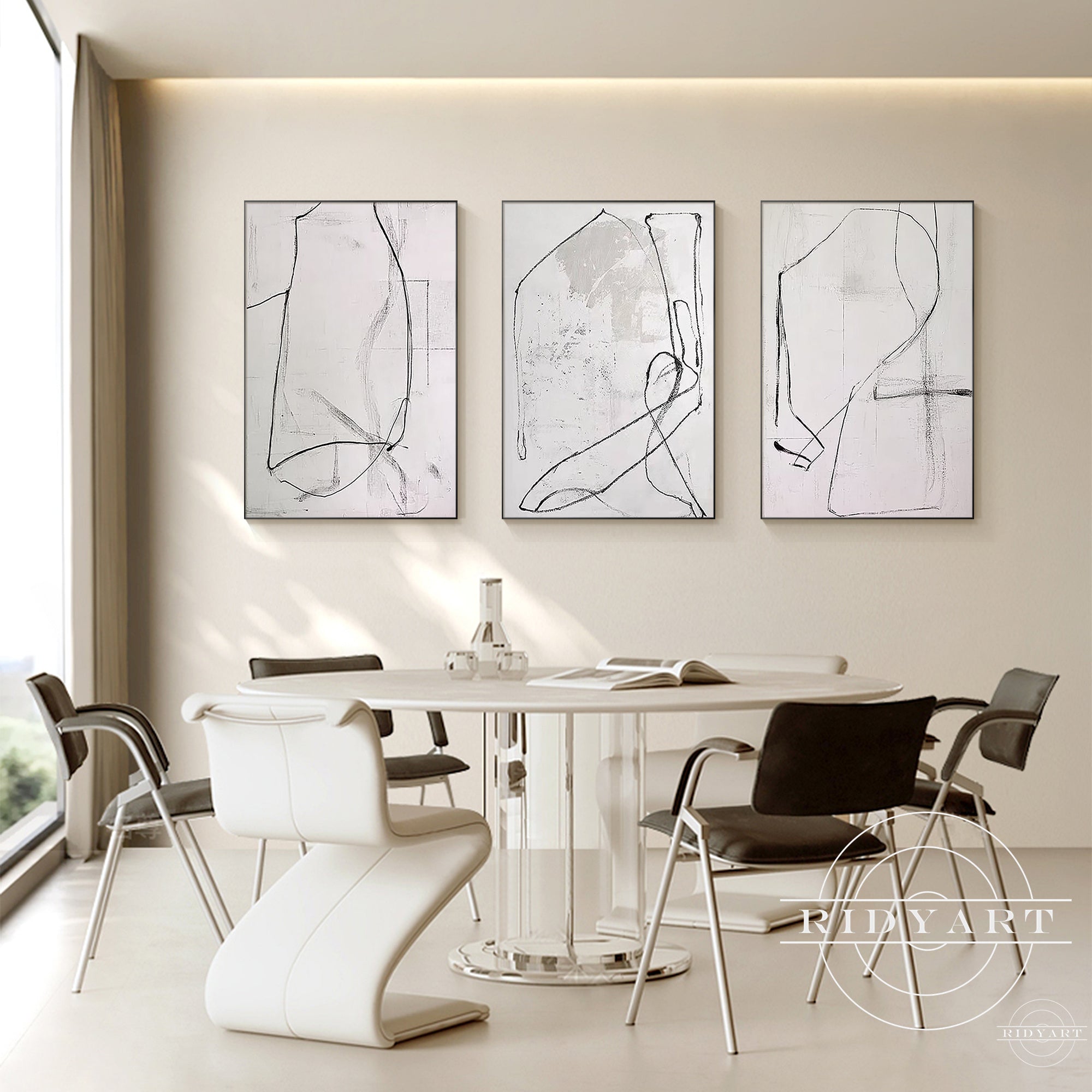 minimalist line abstract wall art boho decor