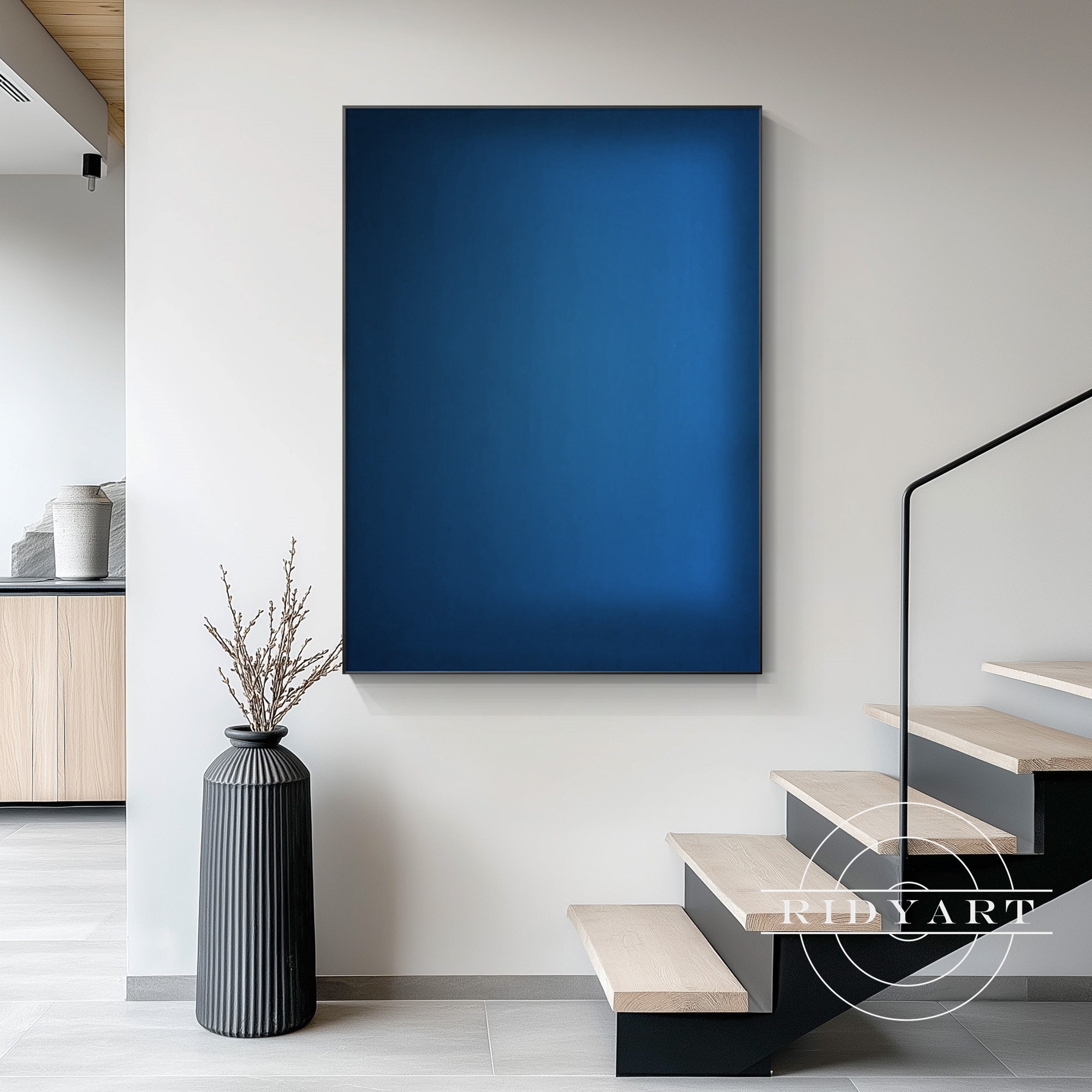 
Extra large navy blue canvas artwork