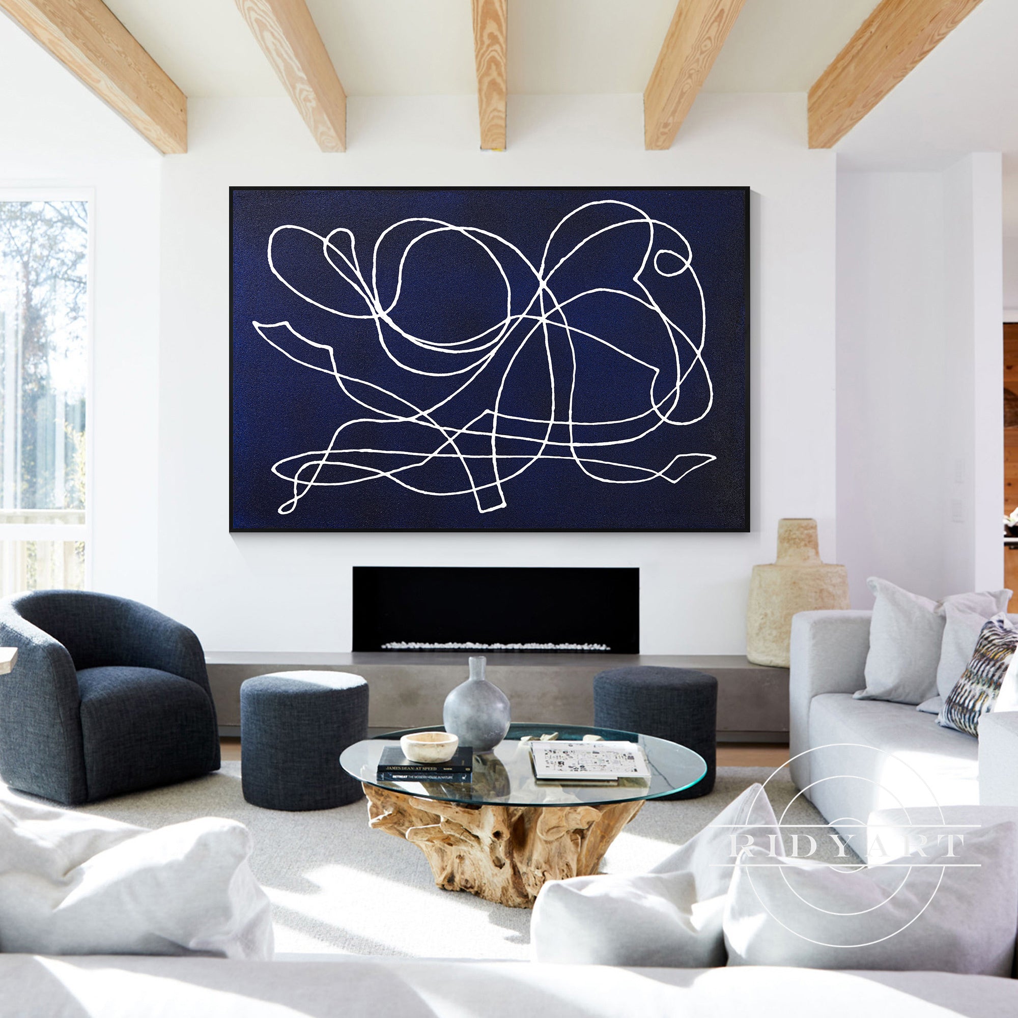 Minimalist Picasso-style one line art wall decor