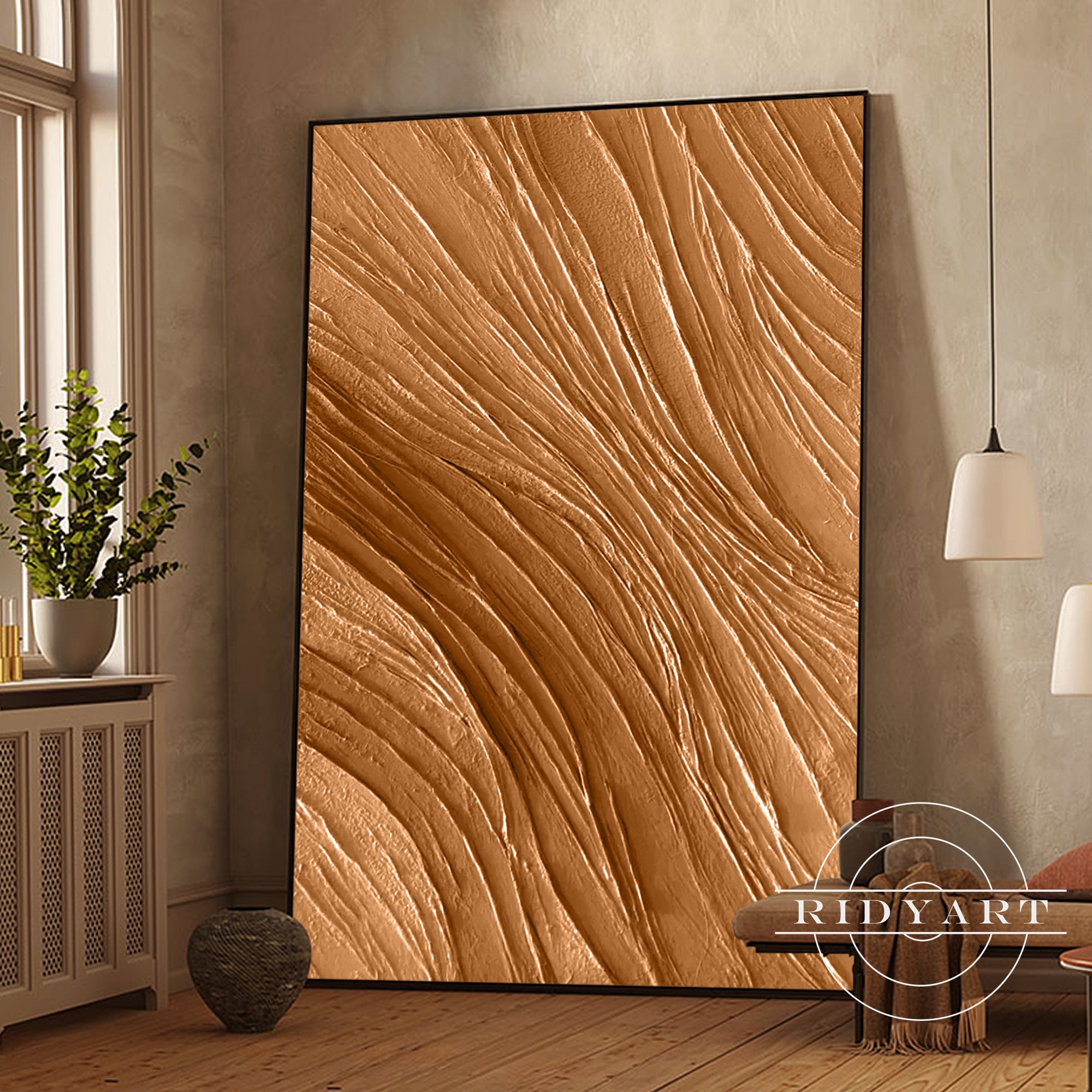 Earth Tone 3D Textured Minimalist Abstract Canvas Art