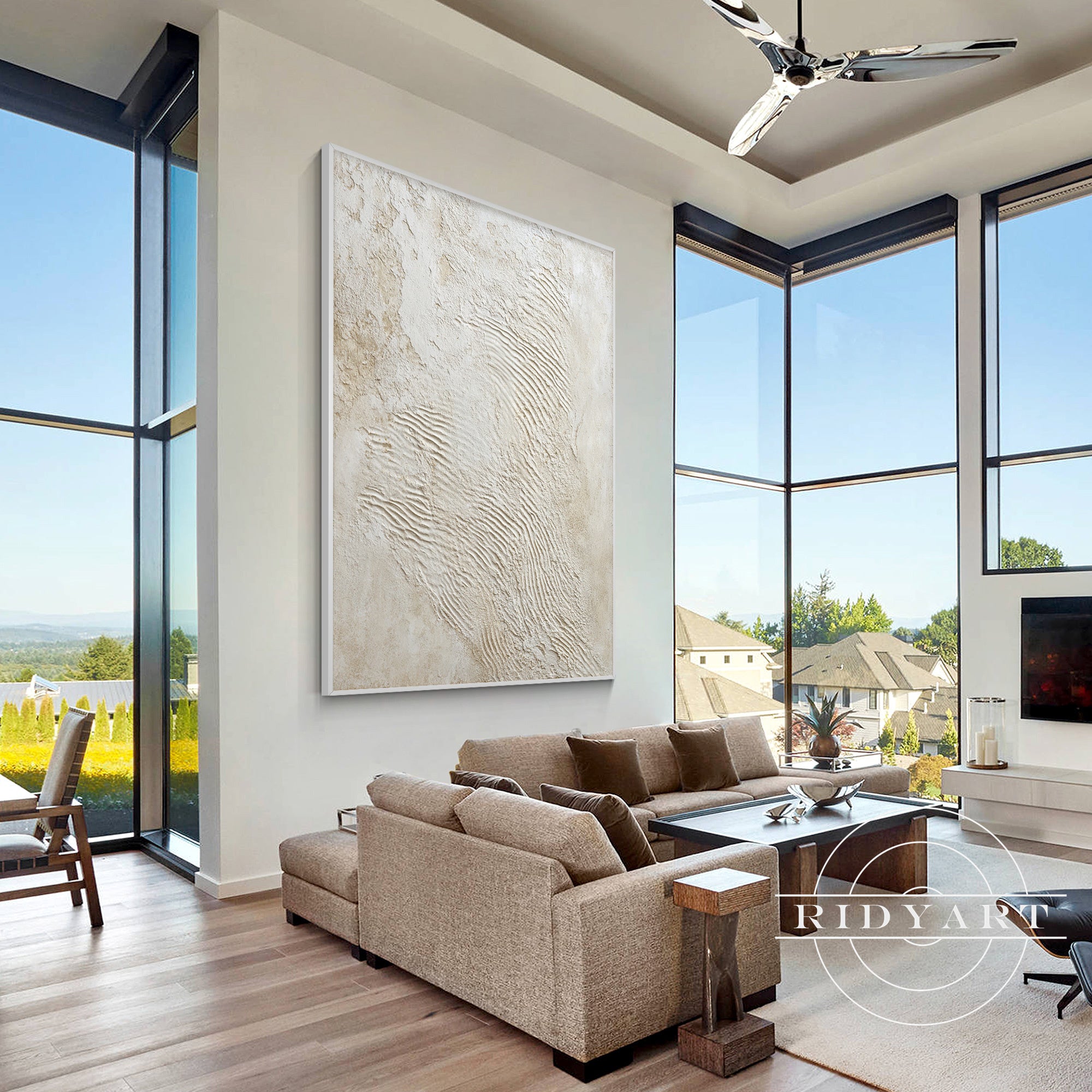 Minimalist textured wall art decor