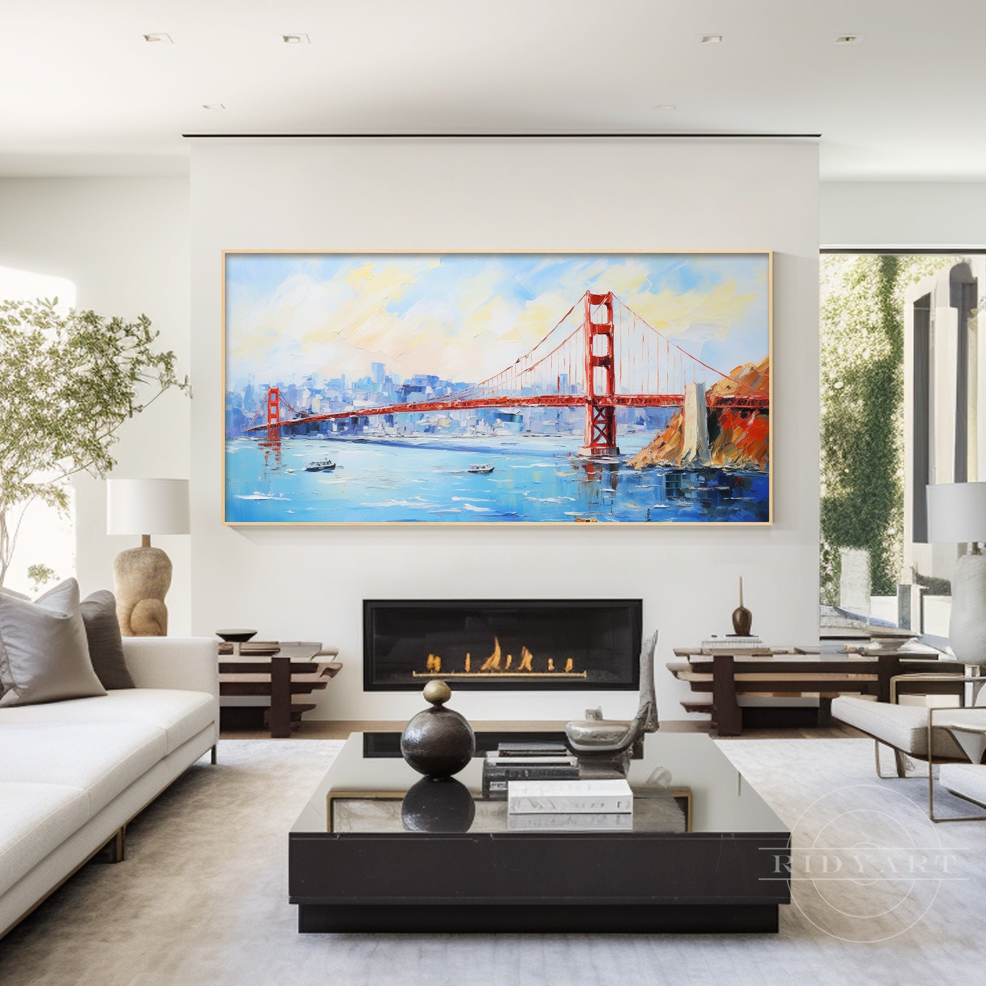 Contemporary Golden Gate Bridge canvas art for home decor