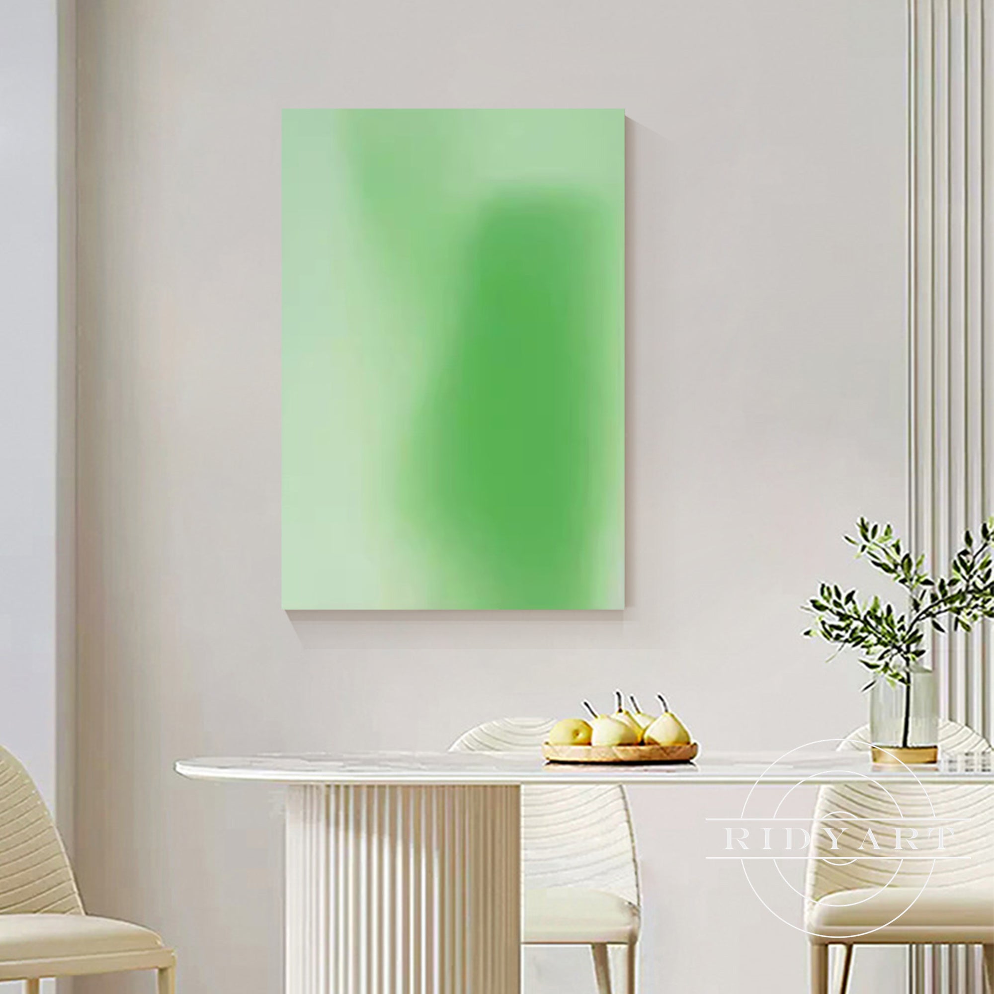 Dopamine decor canvas with fresh green color transitions