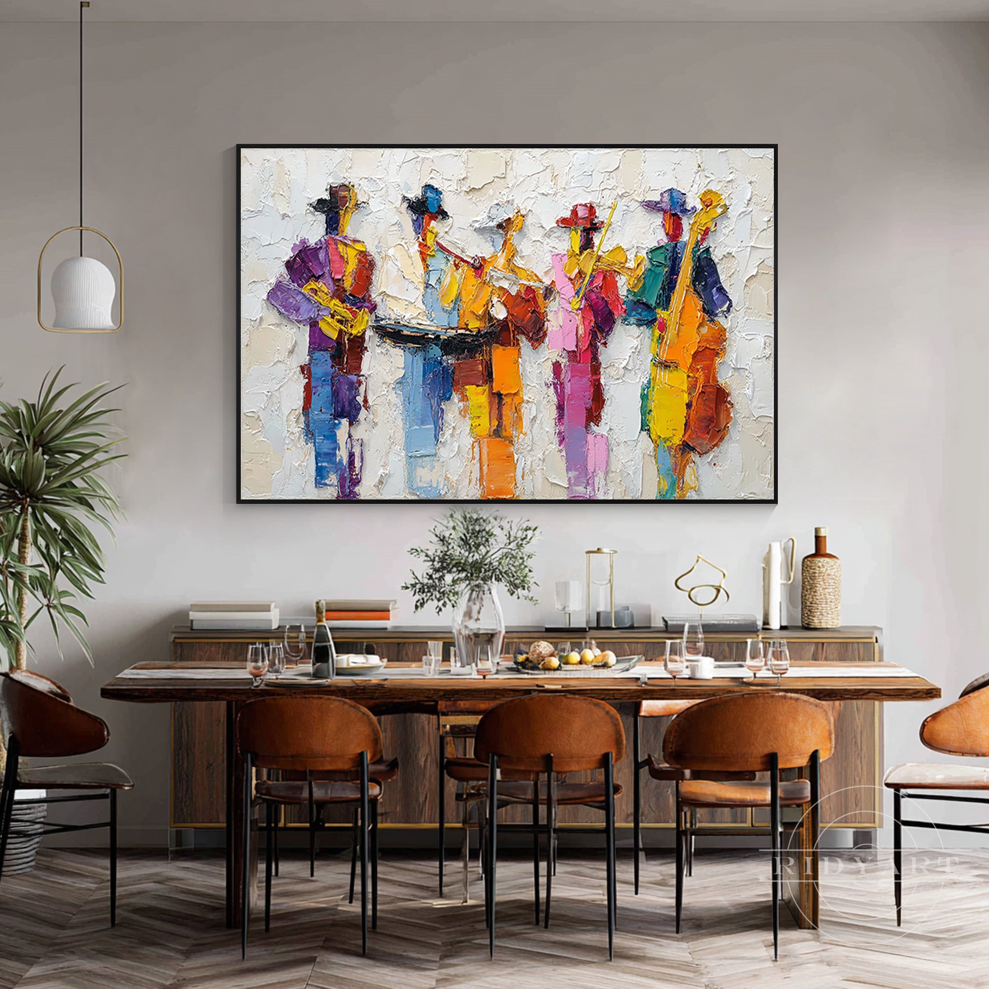 Modern abstract jazz music canvas wall art