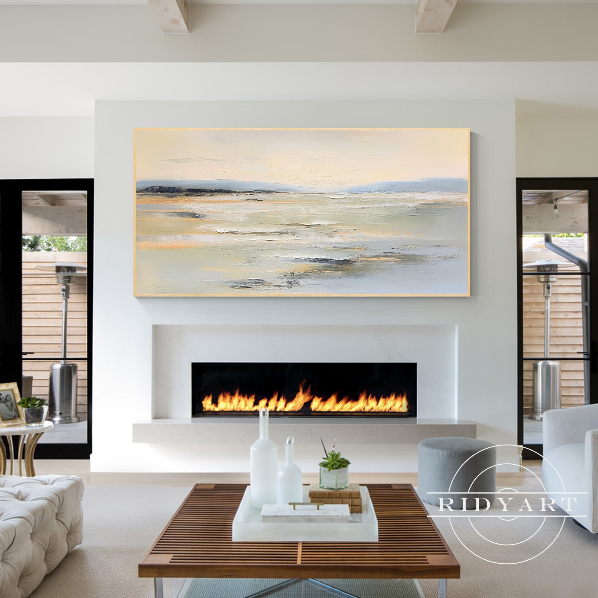 
Hand-painted minimalist seascape painting for home décor