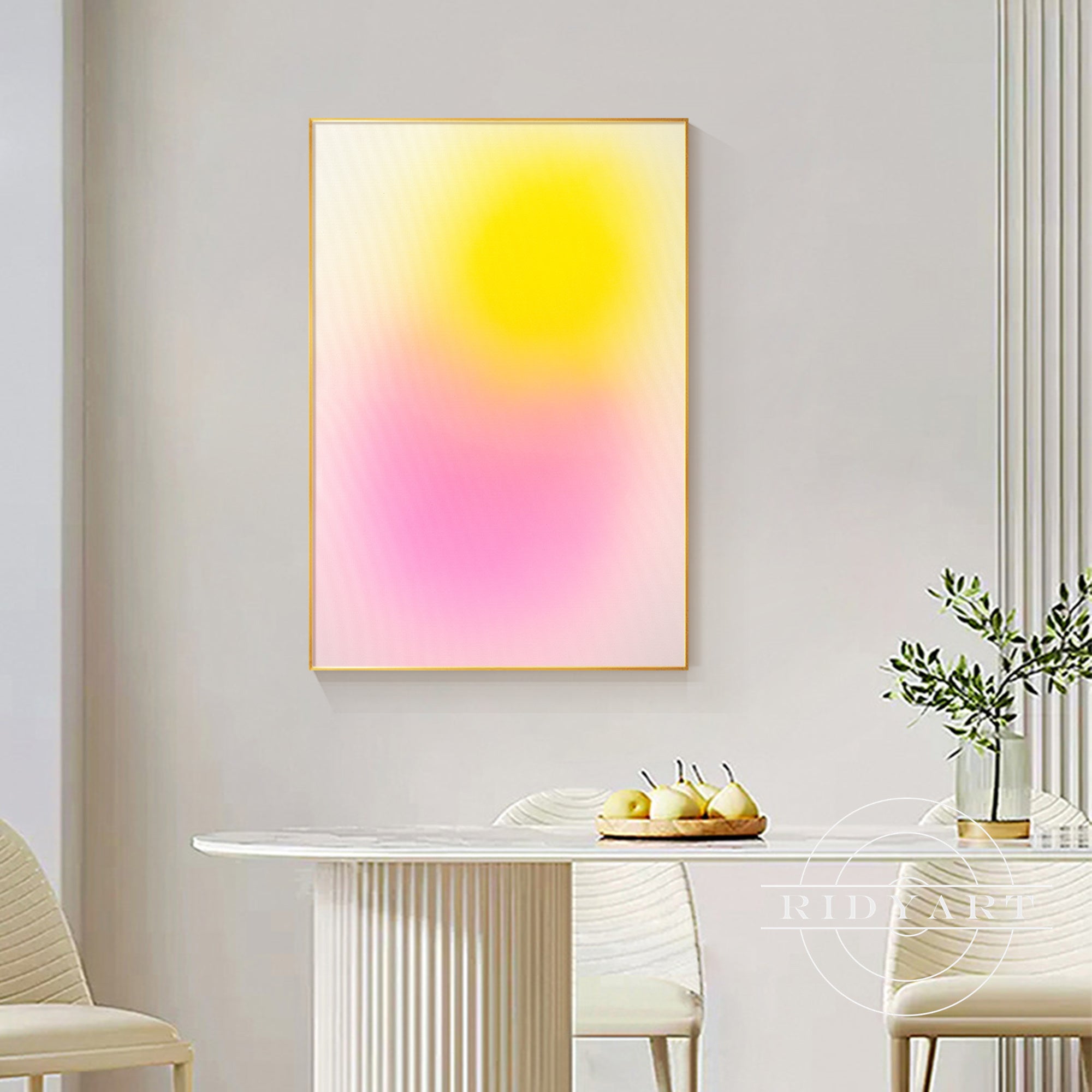 Modern ombre abstract wall decor for living room
