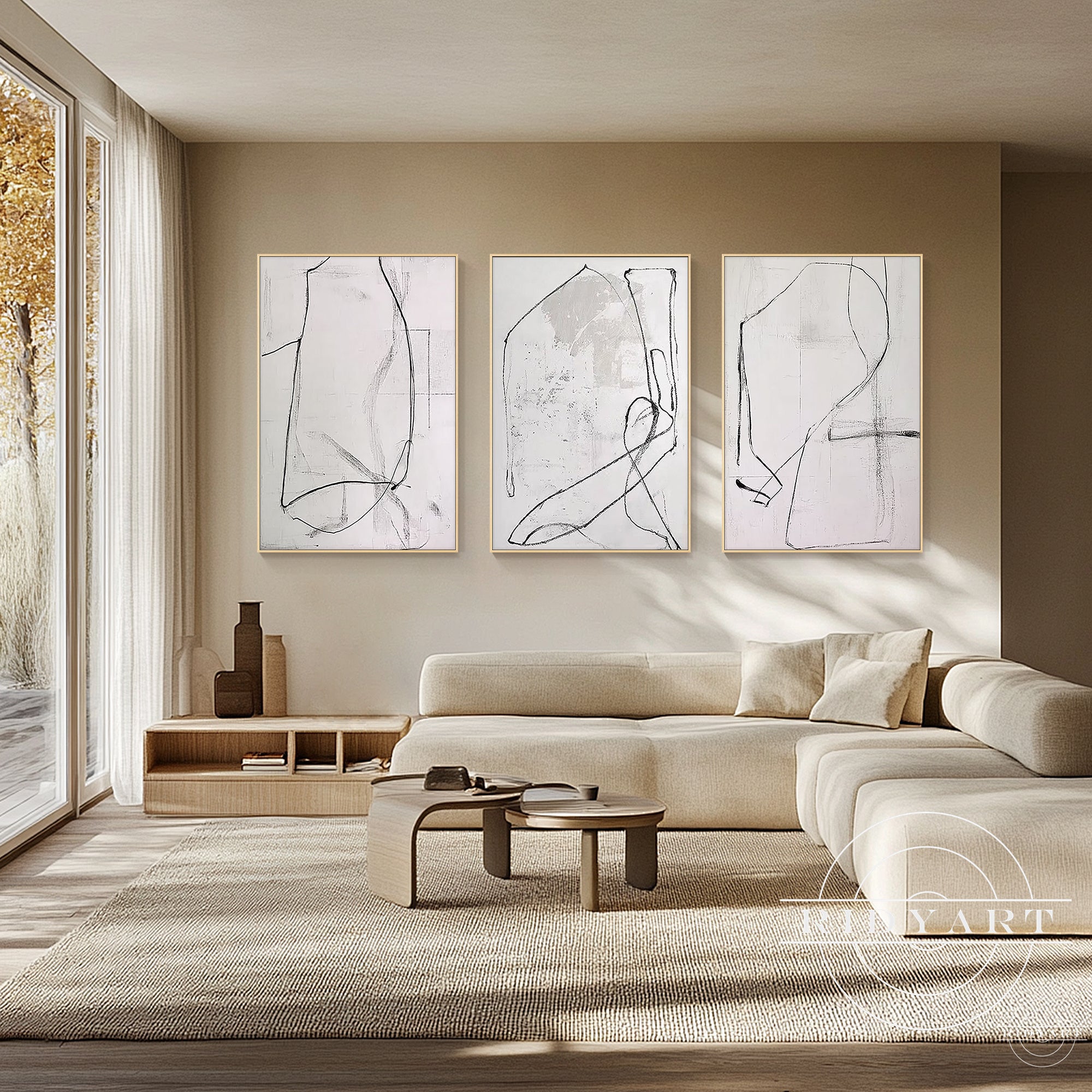 modern textured canvas art for living room