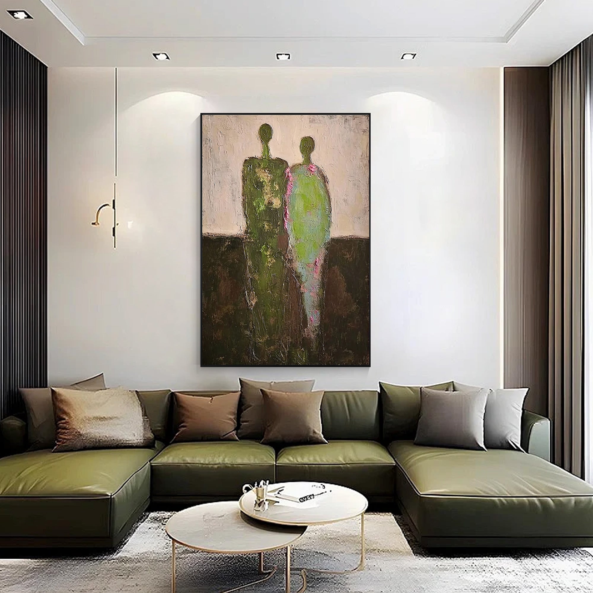 Modern textured figurative floral canvas art