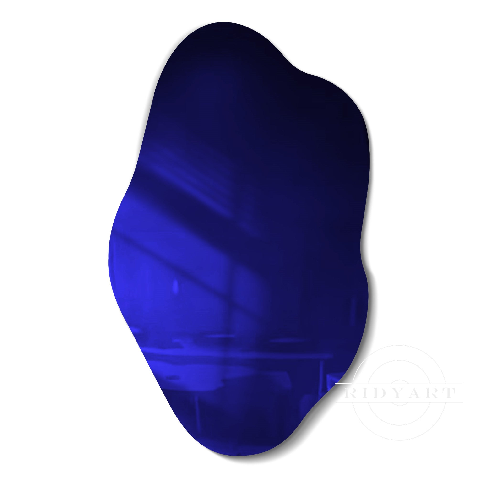 Navy blue ombre neon abstract wall art