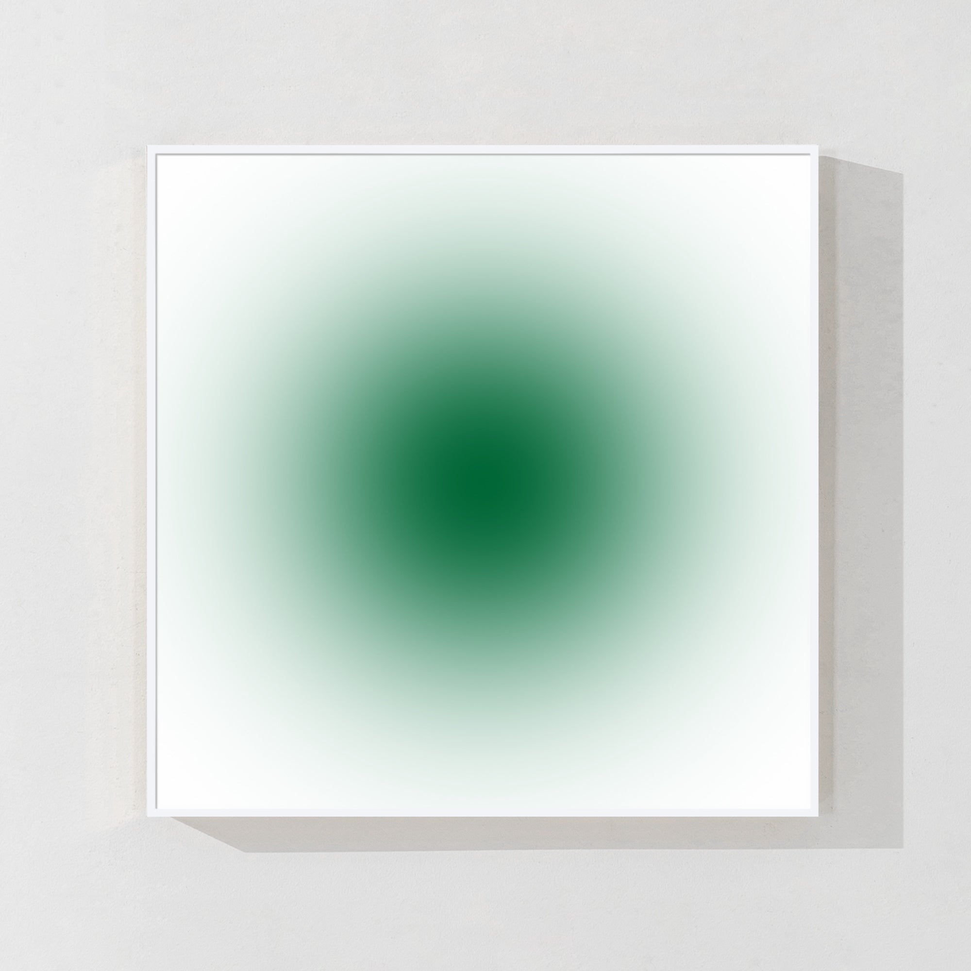 Large framed abstract emerald green canvas painting