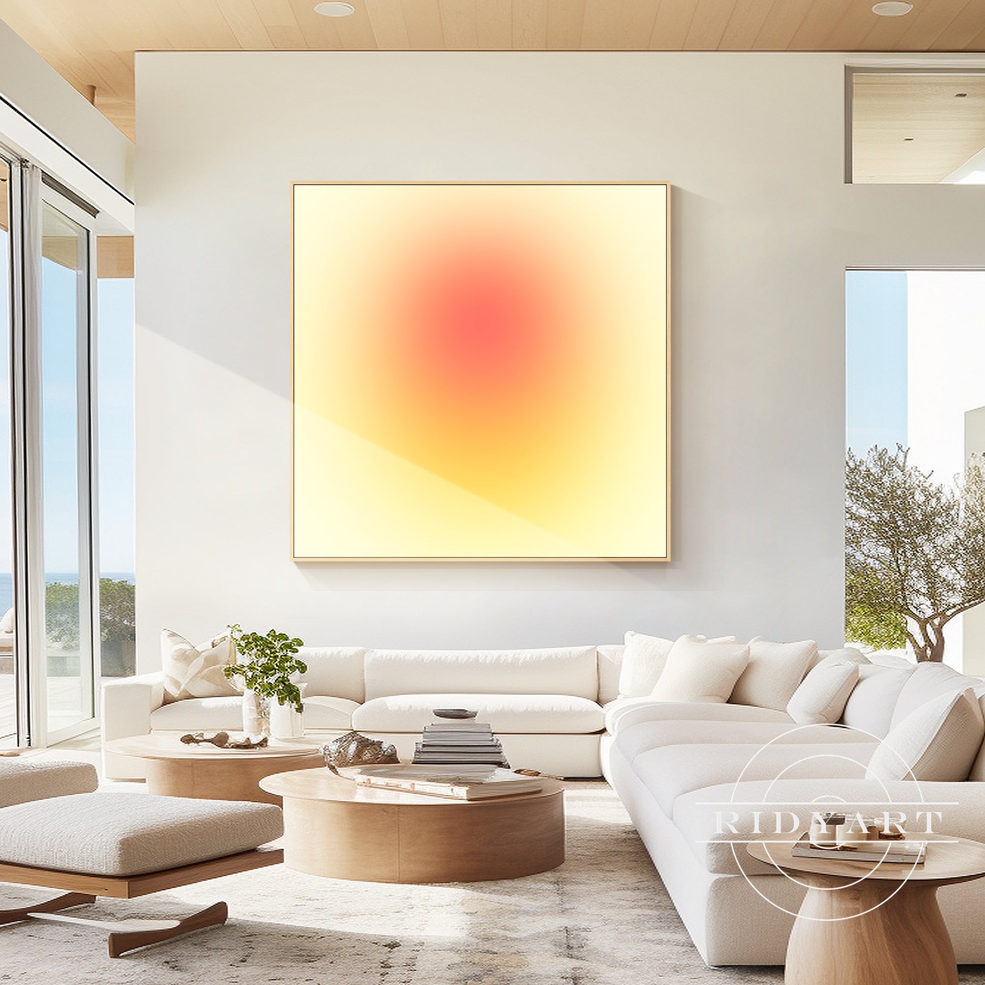 
Large neon gradient painting for modern living room