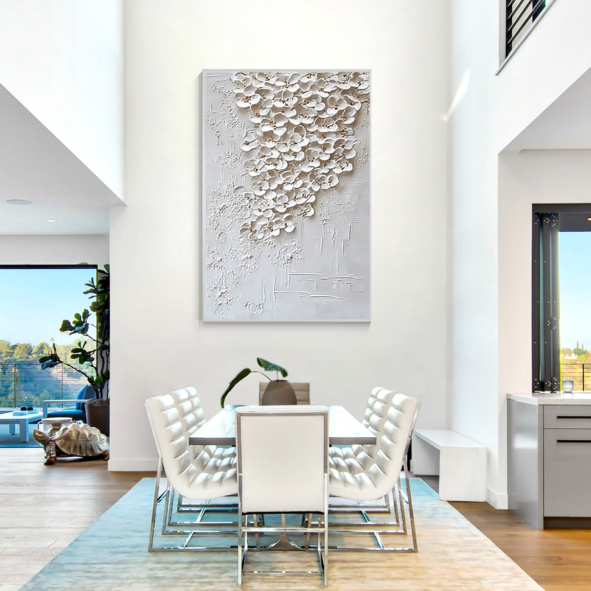 Beige neutral floral wall decor artwork