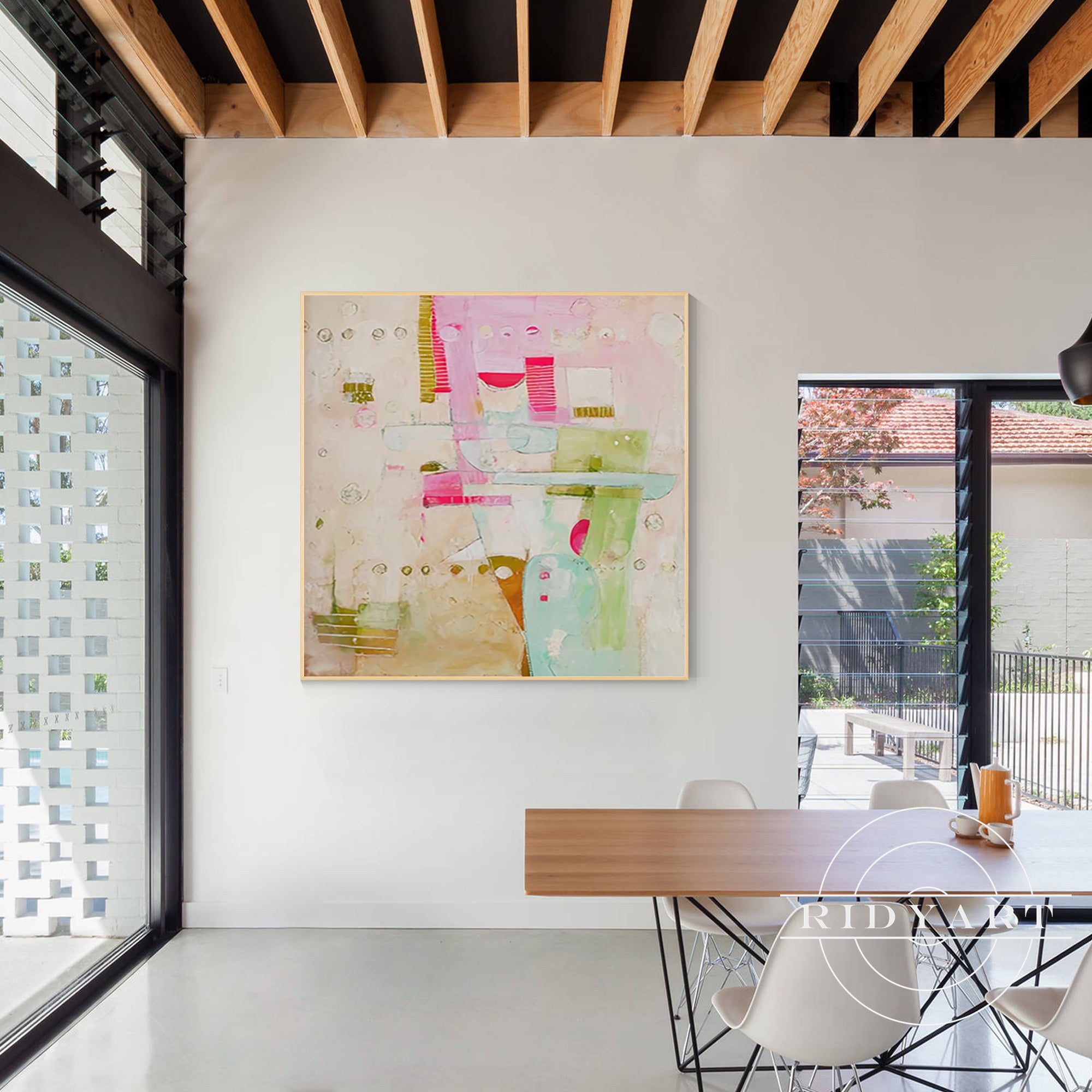 pastel neutral wall art large canvas