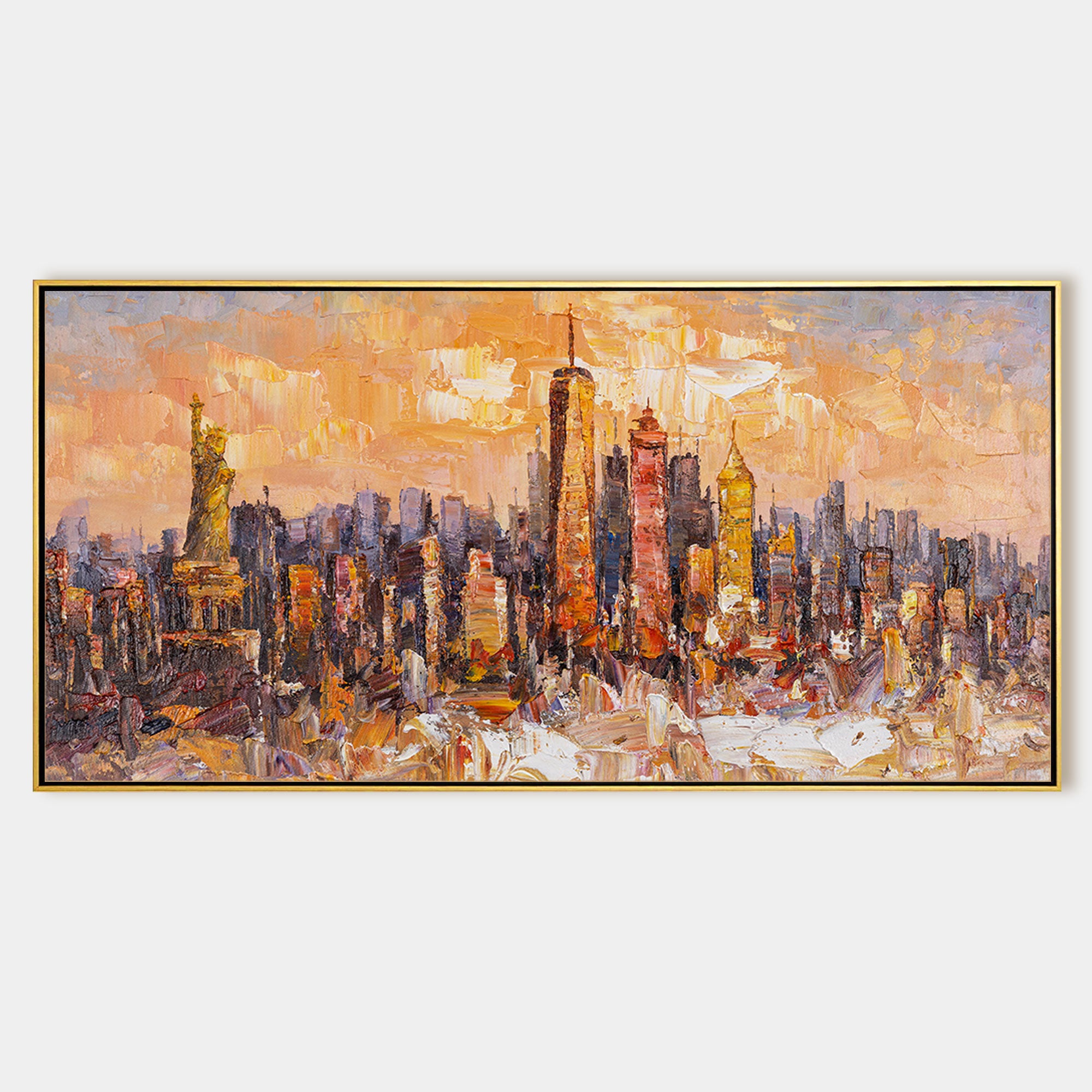 new york skyline  oil painting