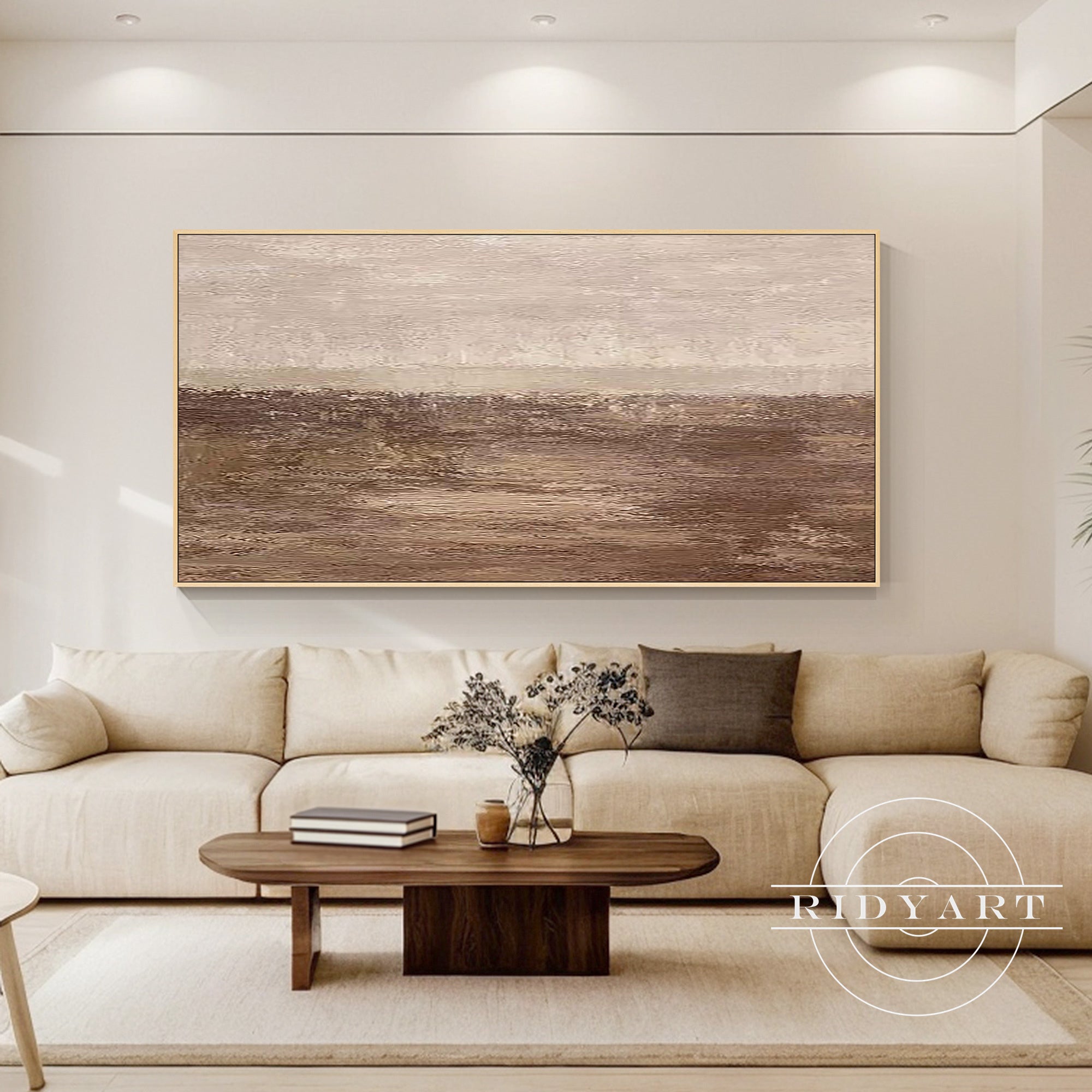 Nordic boho framed wall art horizontal canvas for living room