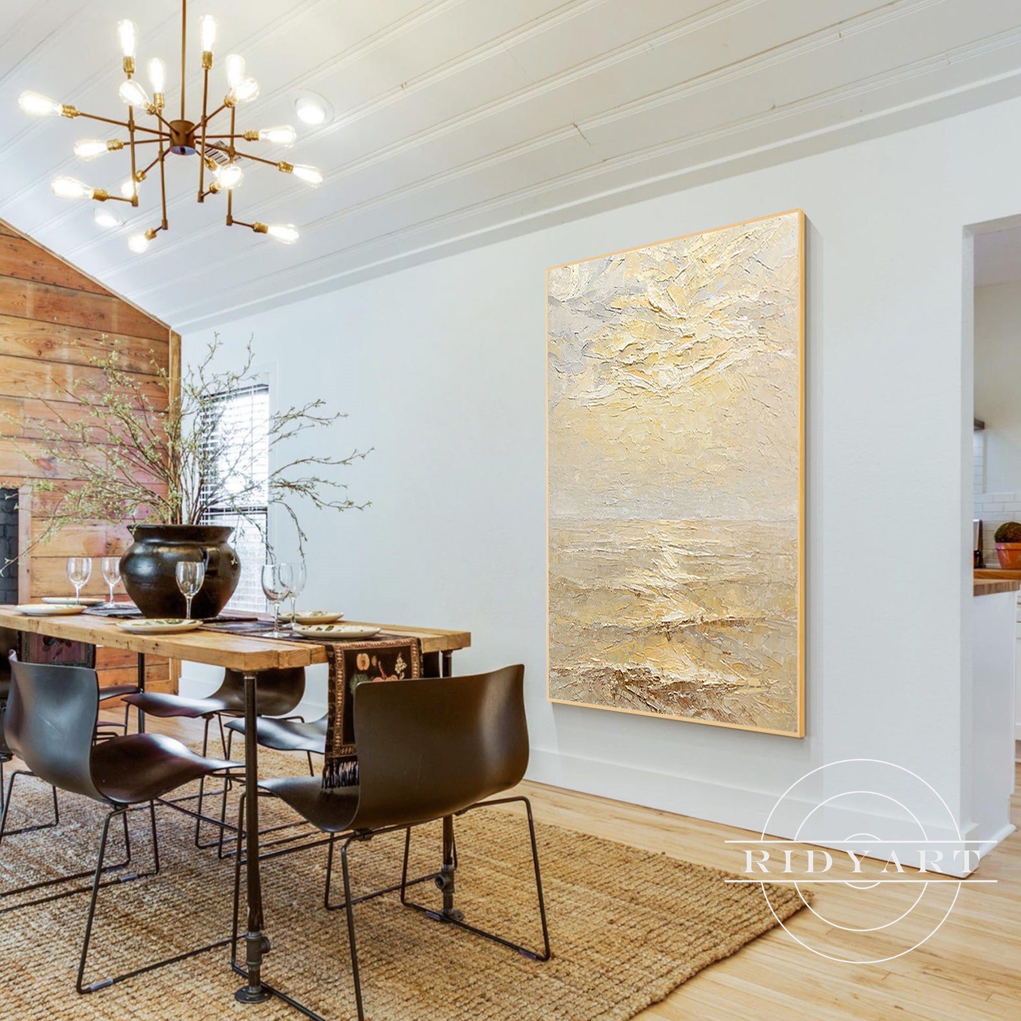 Hand-painted modern blue artwork