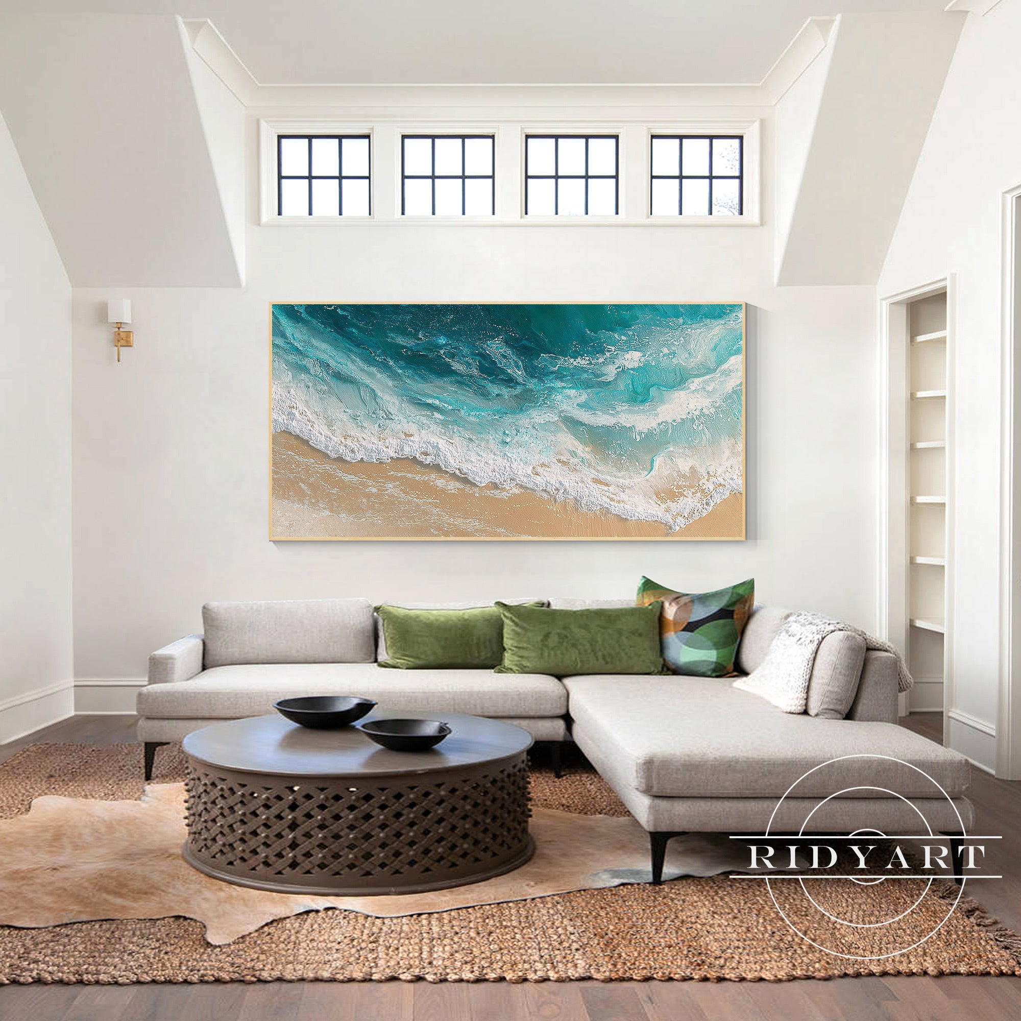 original ocean abstract canvas for living room