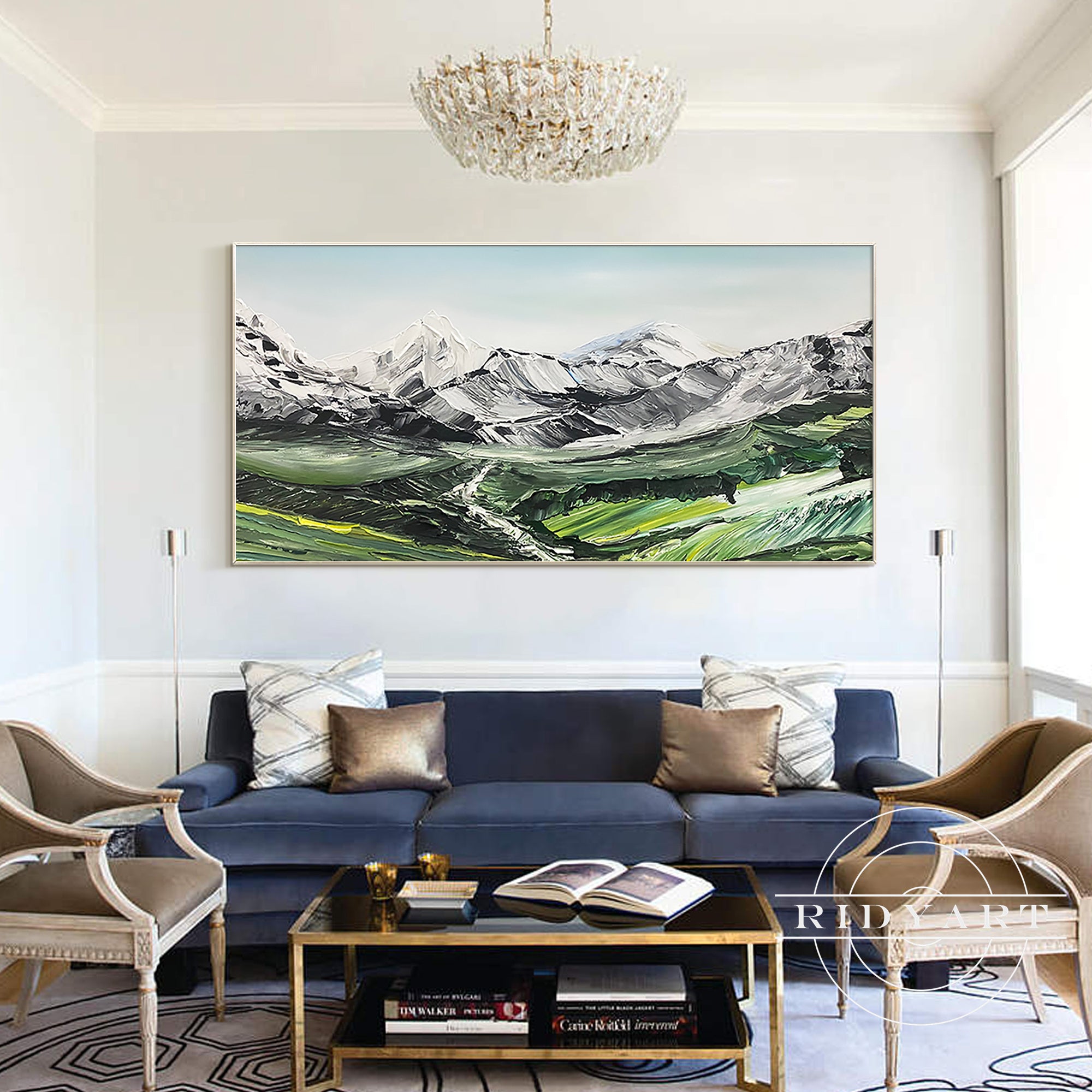 Original textured green landscape wall art