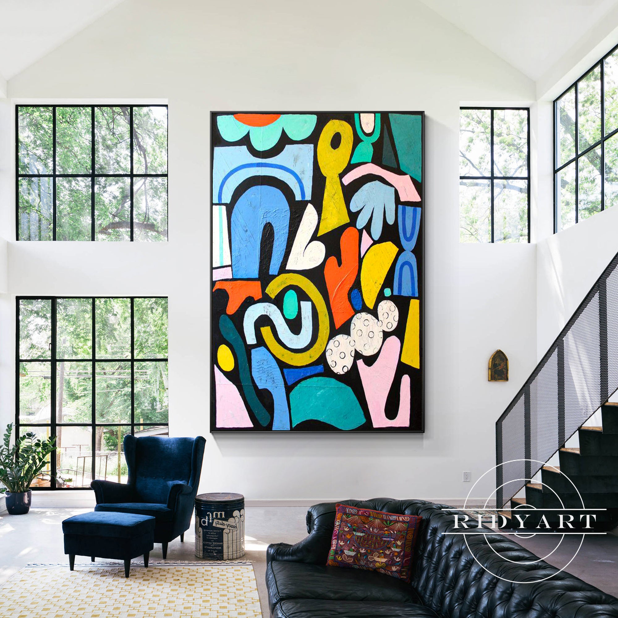 Pop Art-inspired wall art with bold and vibrant colors