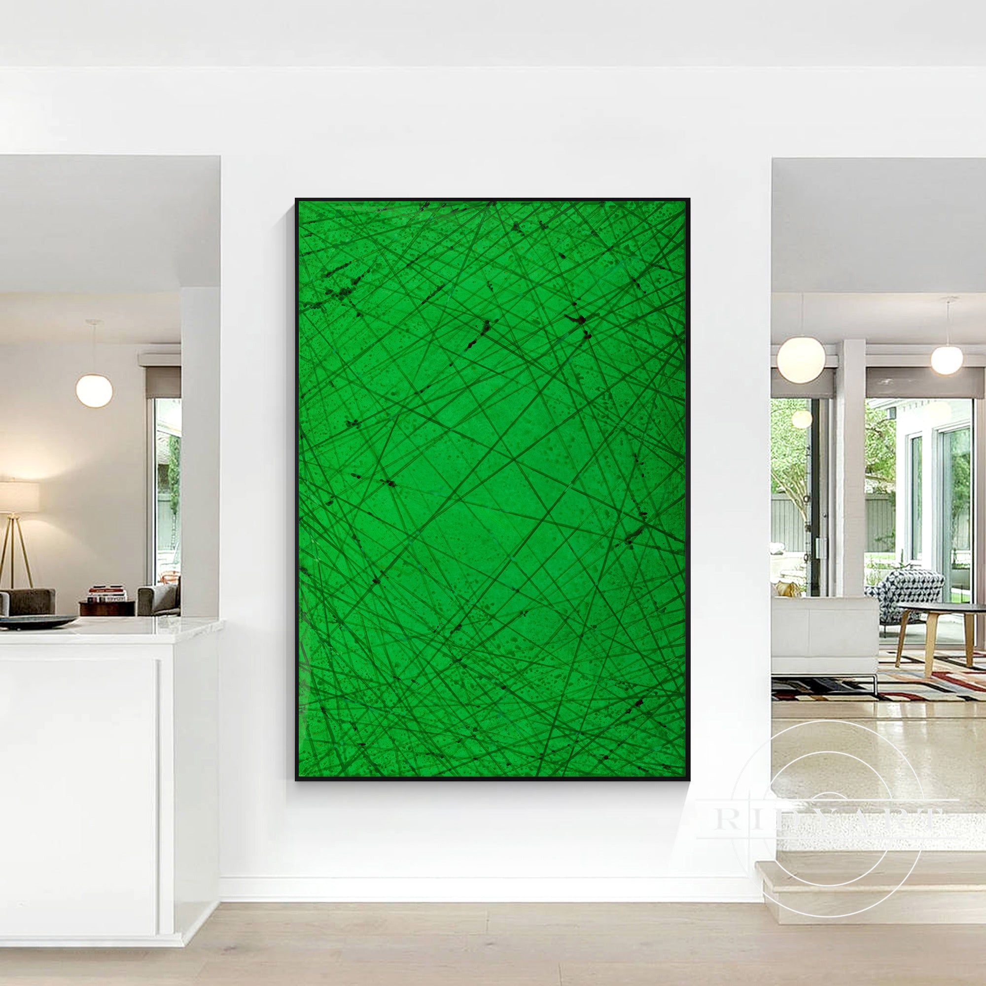 Hand-carved wood and resin contemporary wall art