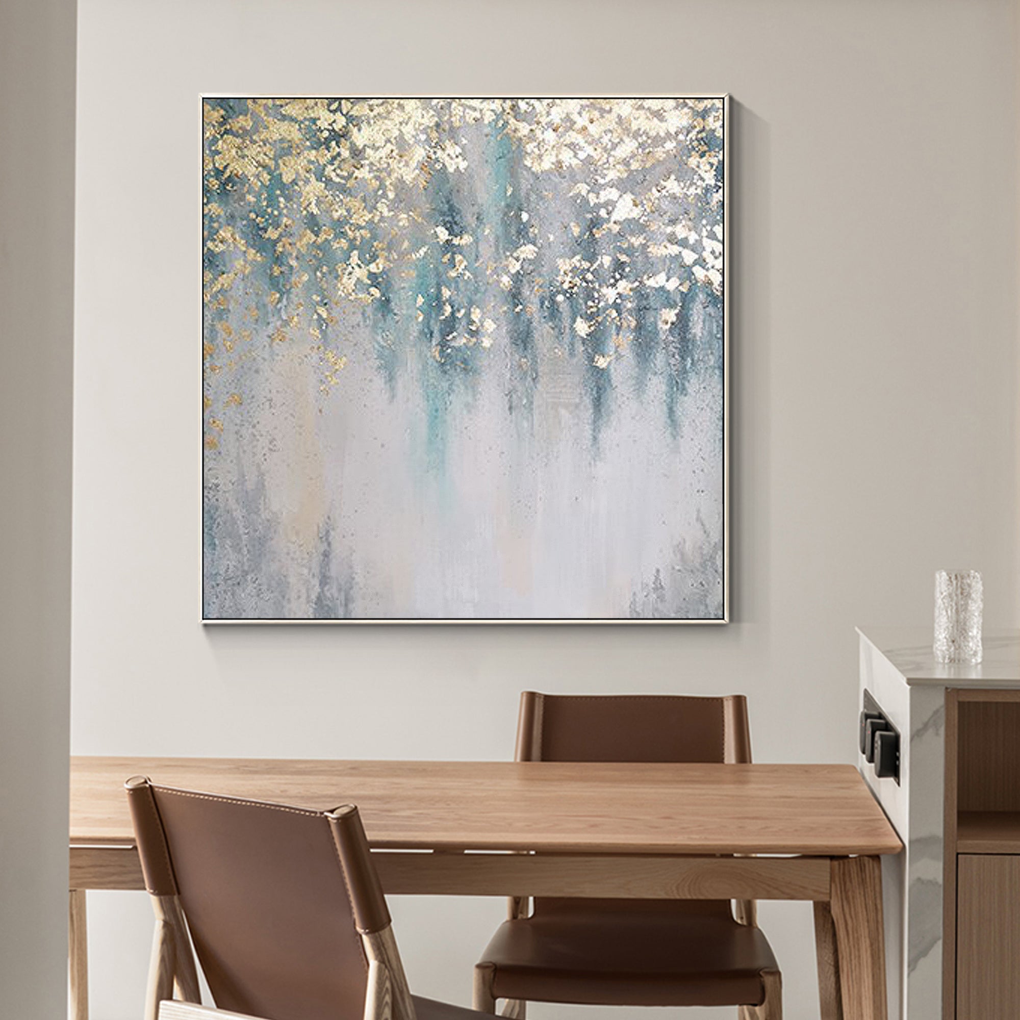 Modern Gold Abstract Oil Painting On Canvas