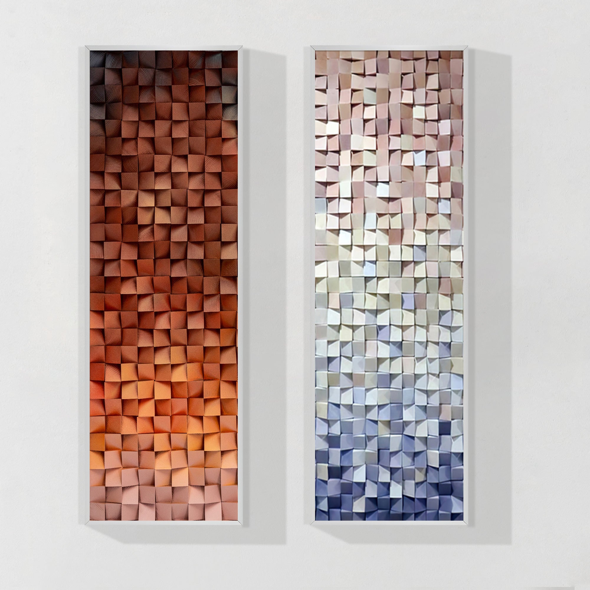 Scandinavian 3D wooden sculpture painting for modern decor

