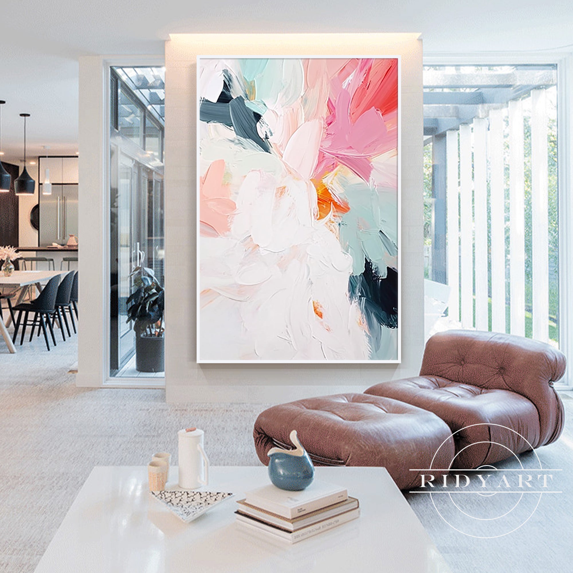 Light pastel flower-inspired wall art for contemporary decor