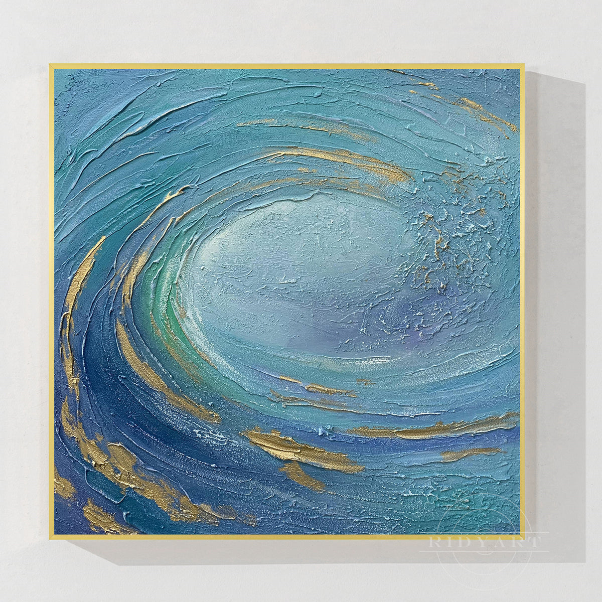 Large Blue Ocean Wave Abstract Oil Painting