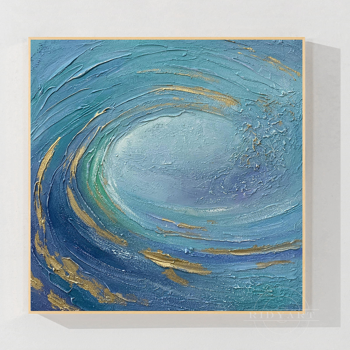 Large Blue Ocean Wave Abstract Oil Painting