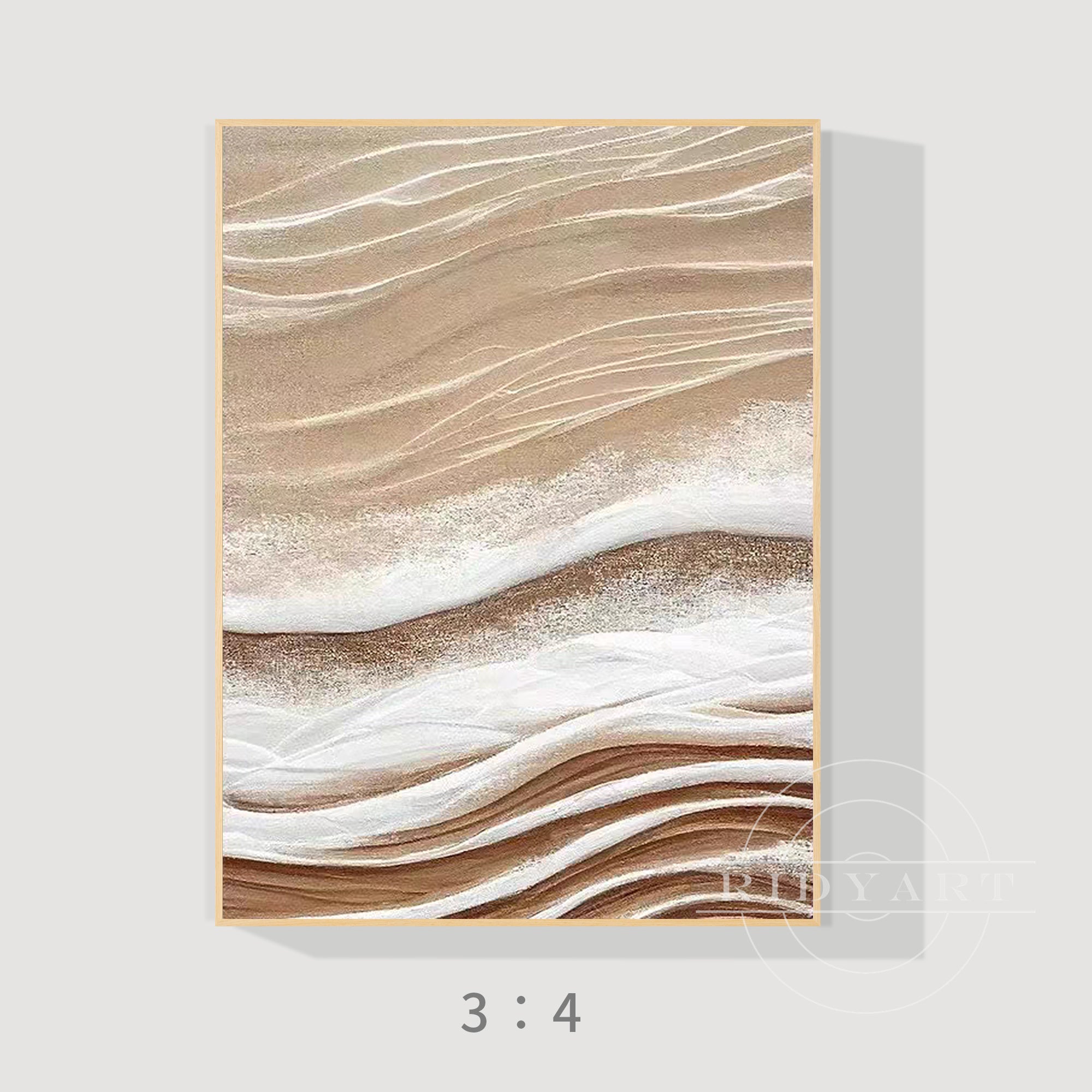 Contemporary neutral abstract canvas art with sculptural texture