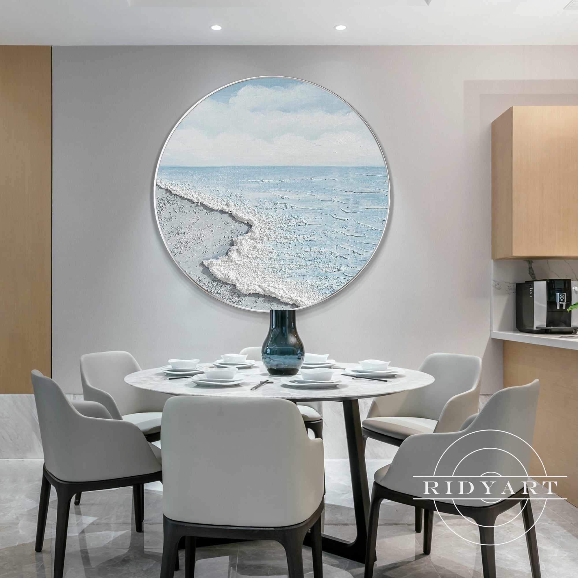 
Hand-painted coastal wall art for modern home décor