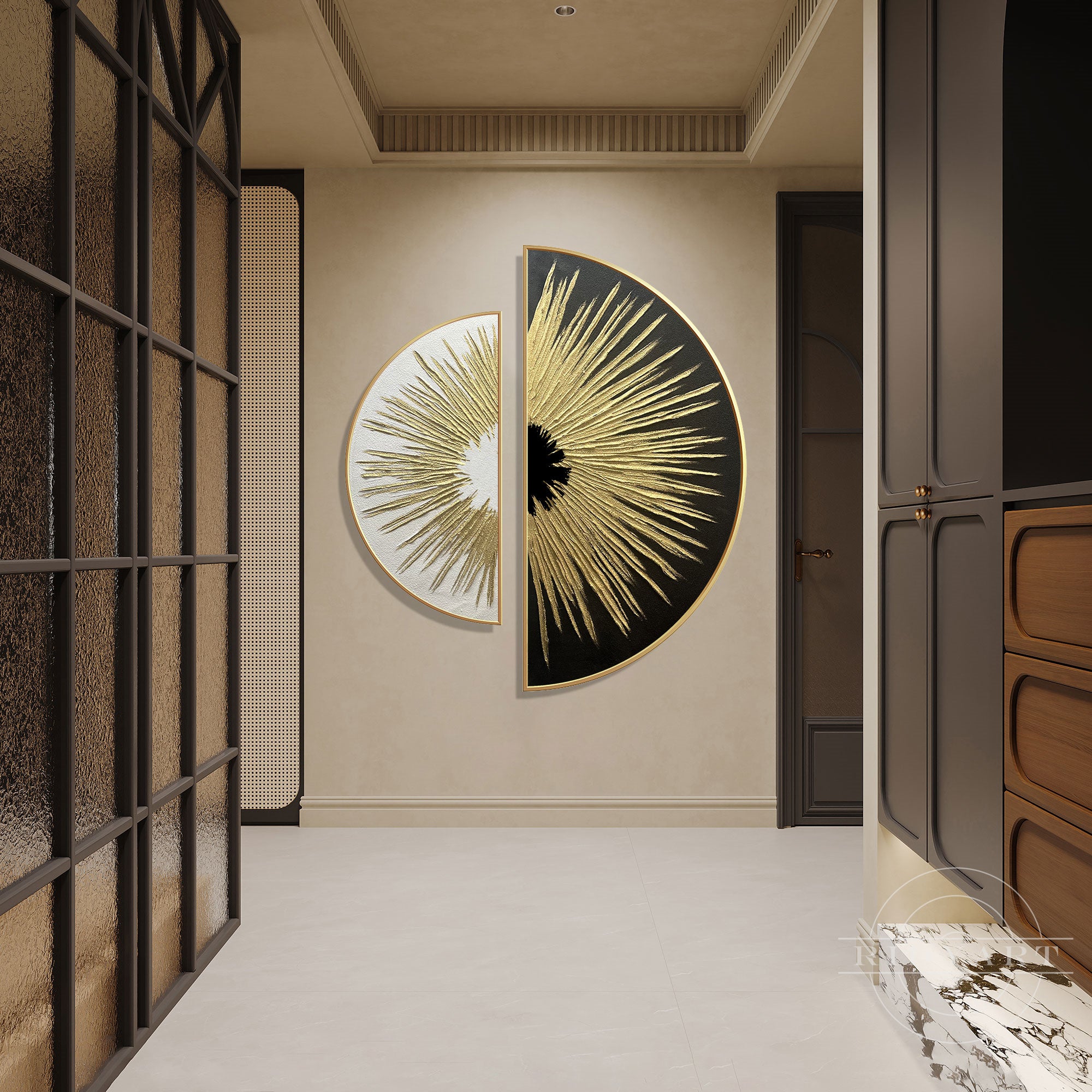 Modern circular abstract wall decor