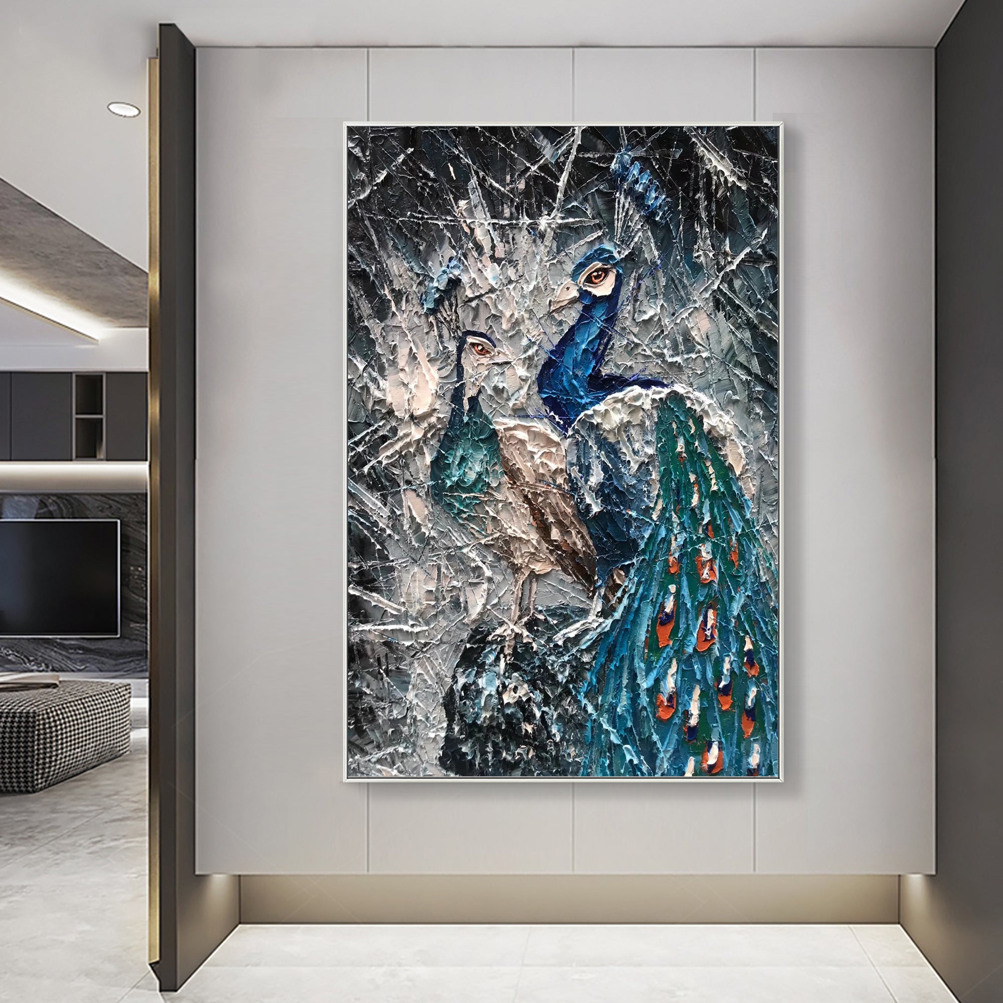 Peacock  abstract wall decor