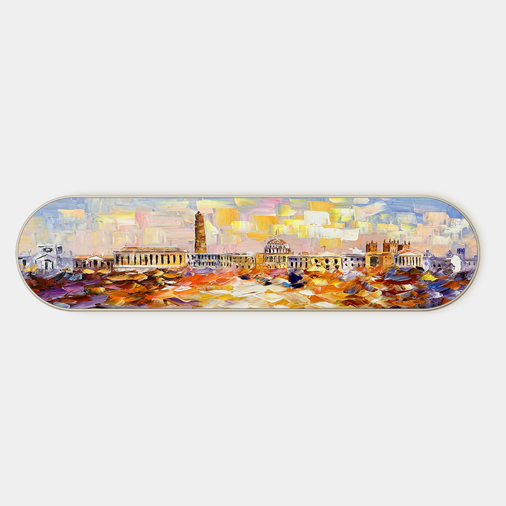 Vibrant Washington DC cityscape art in yellow and orange hues