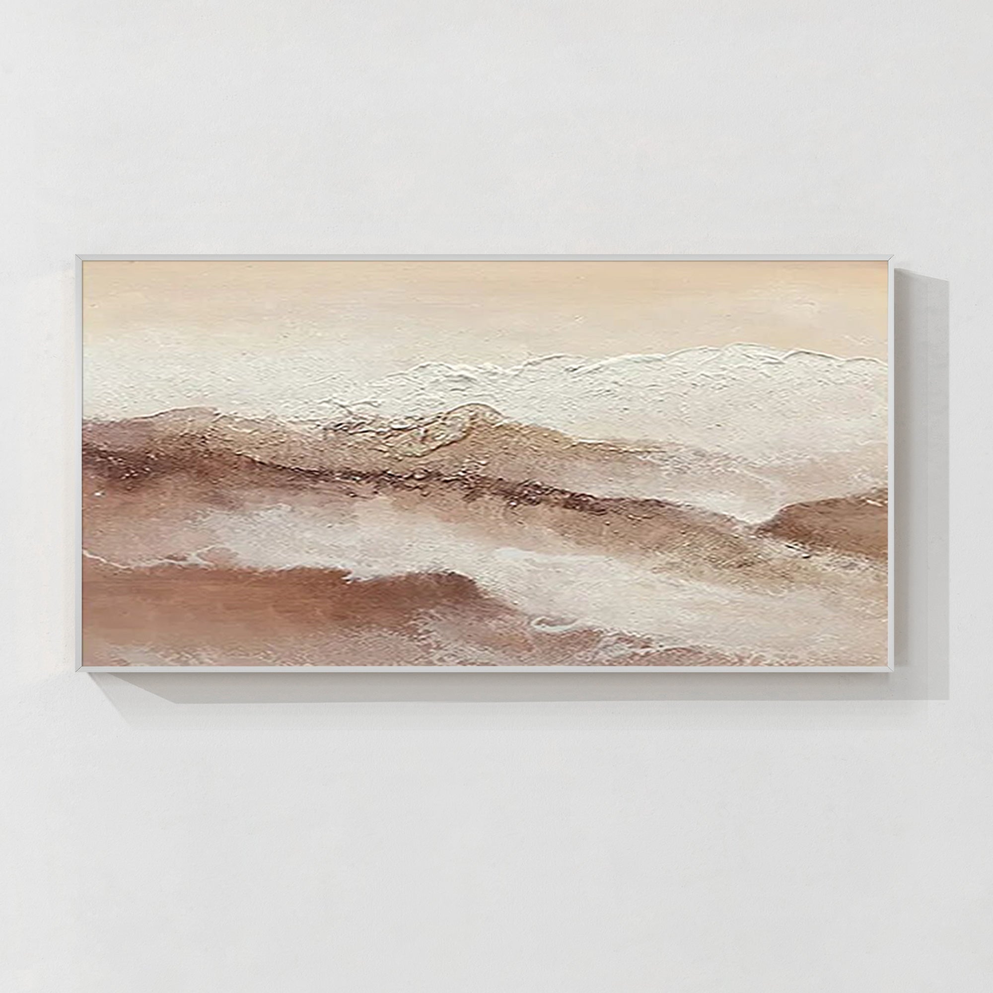 Wabi-Sabi brown and beige mountain wall art on canvas