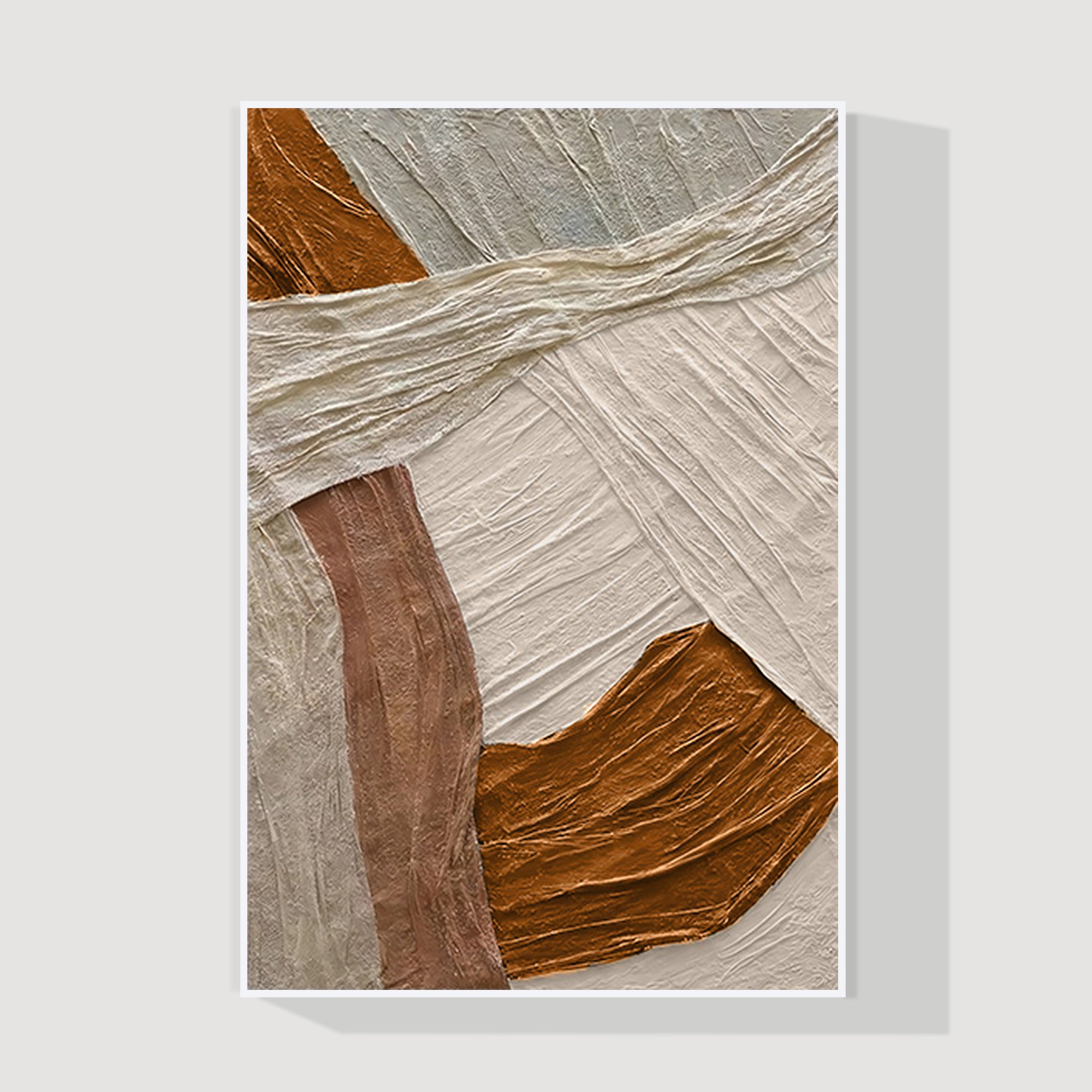 Wabi-Sabi abstract wall art with heavy earth tone texture
