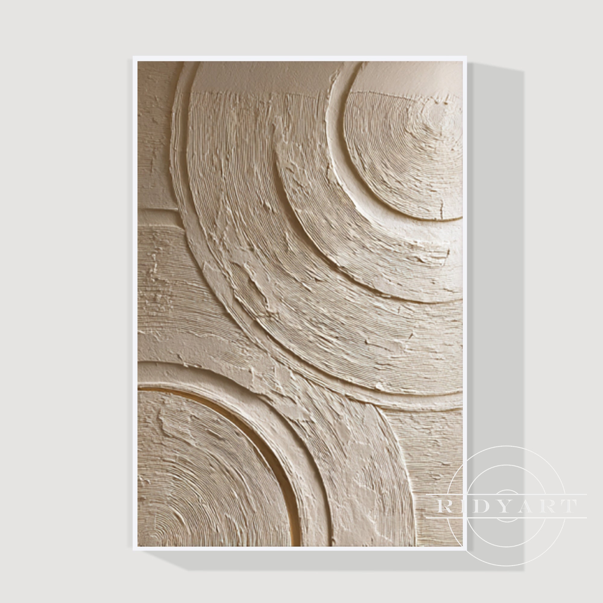 Vertical plaster wall art minimalist neutral design