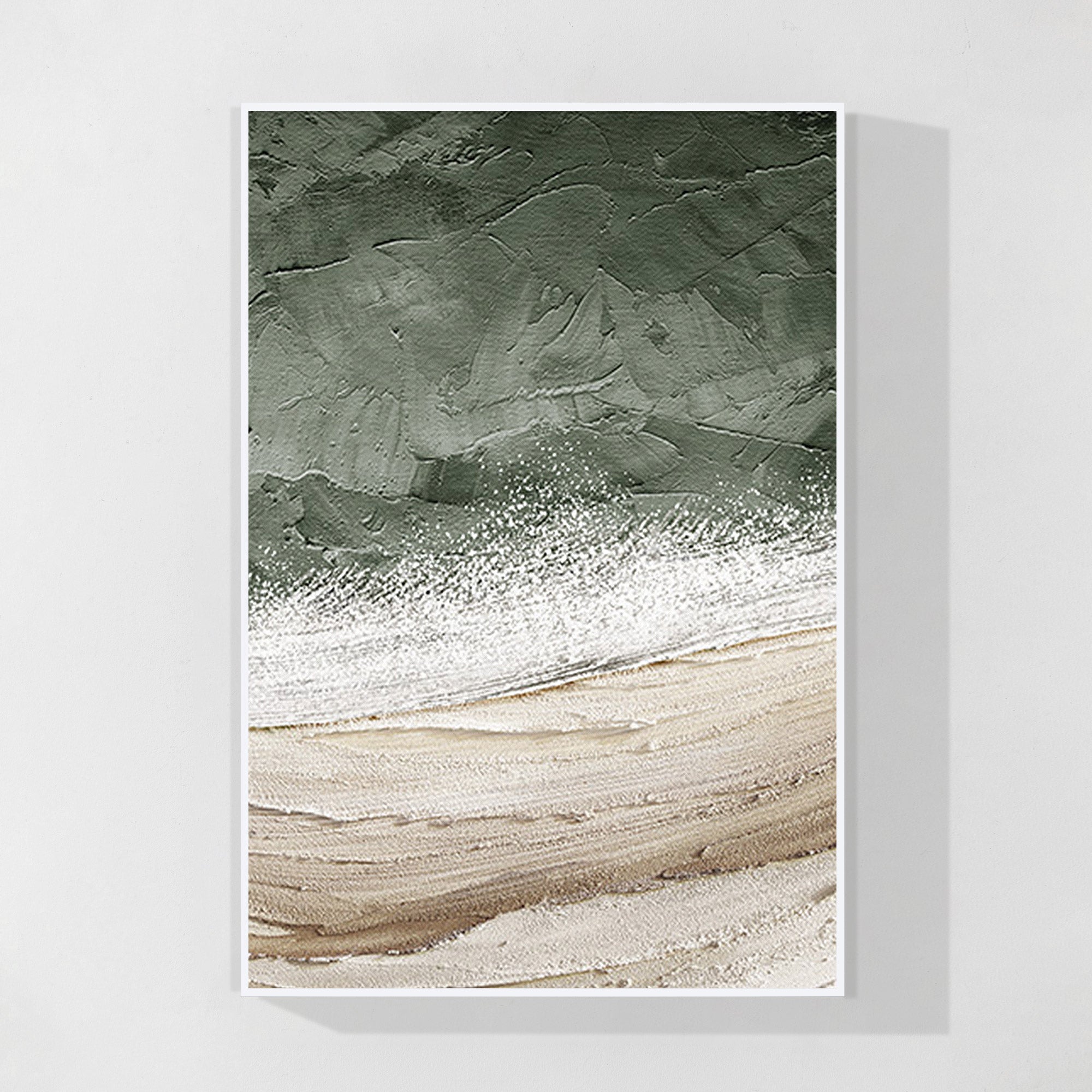 Beach Abstract Oil Painting Large Vertical Art