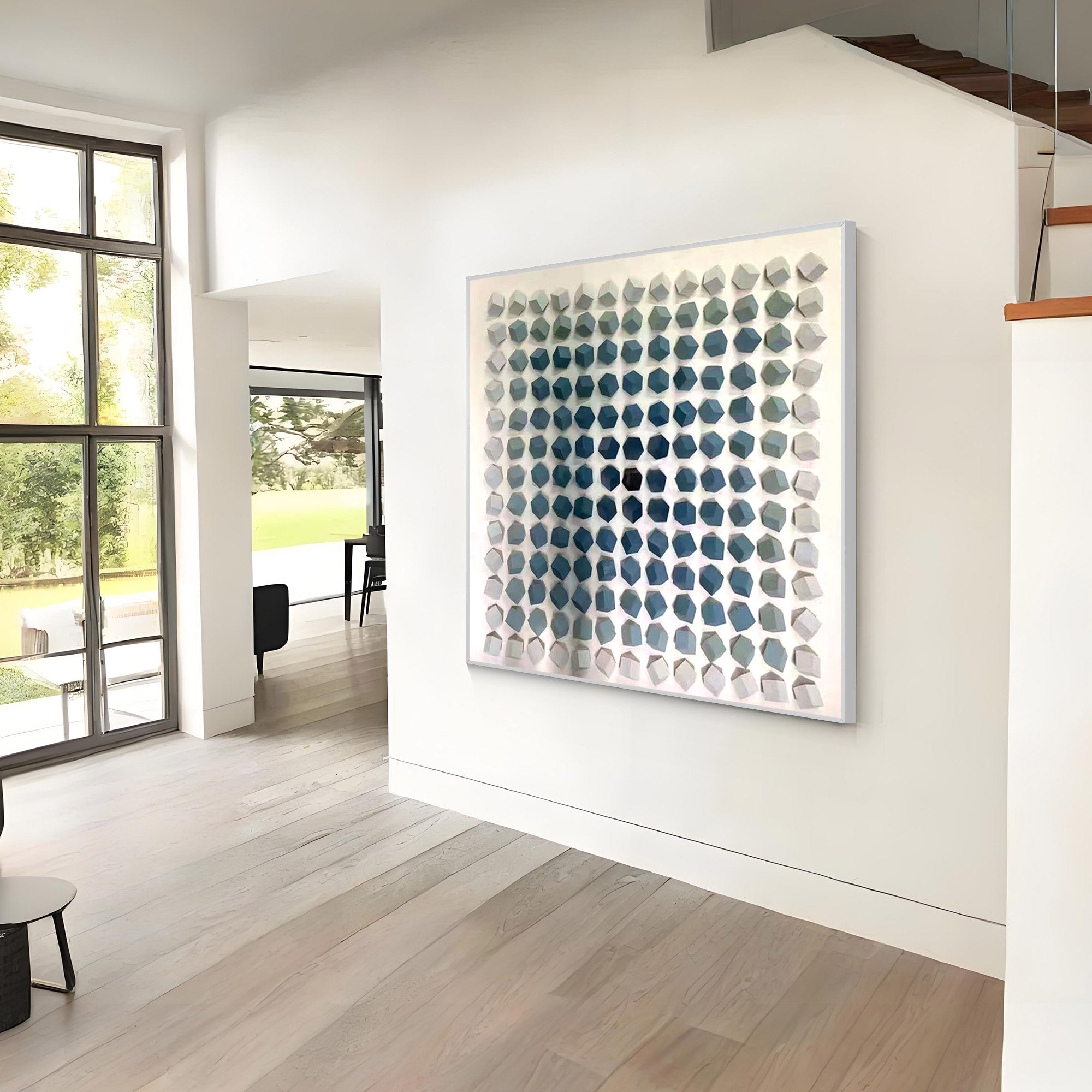 handmade wooden cube wall art extra large modern decor